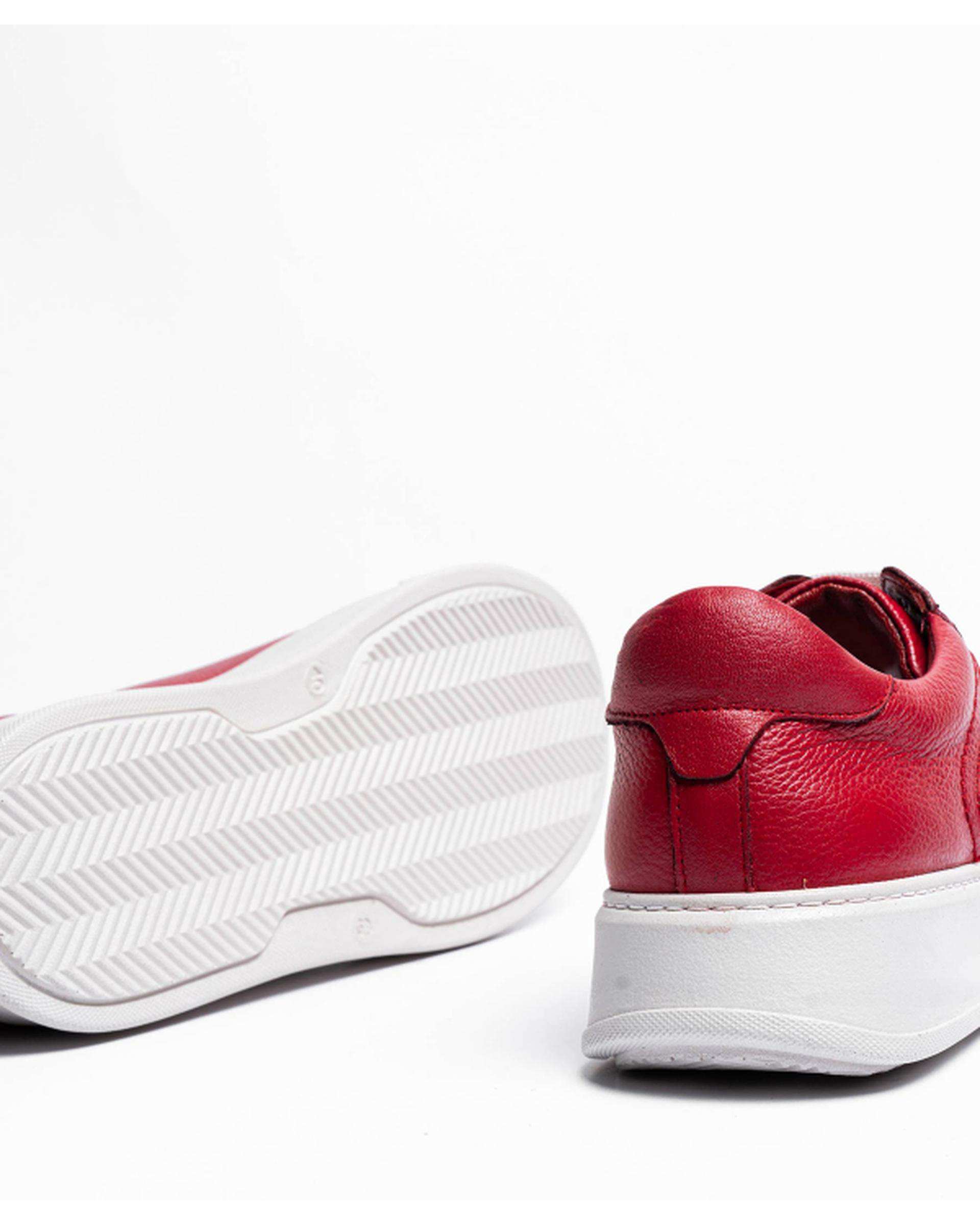 کفش چرم زنانه قرمز ایران طب Iran Teb مدل نادا والنسیا کد 202037