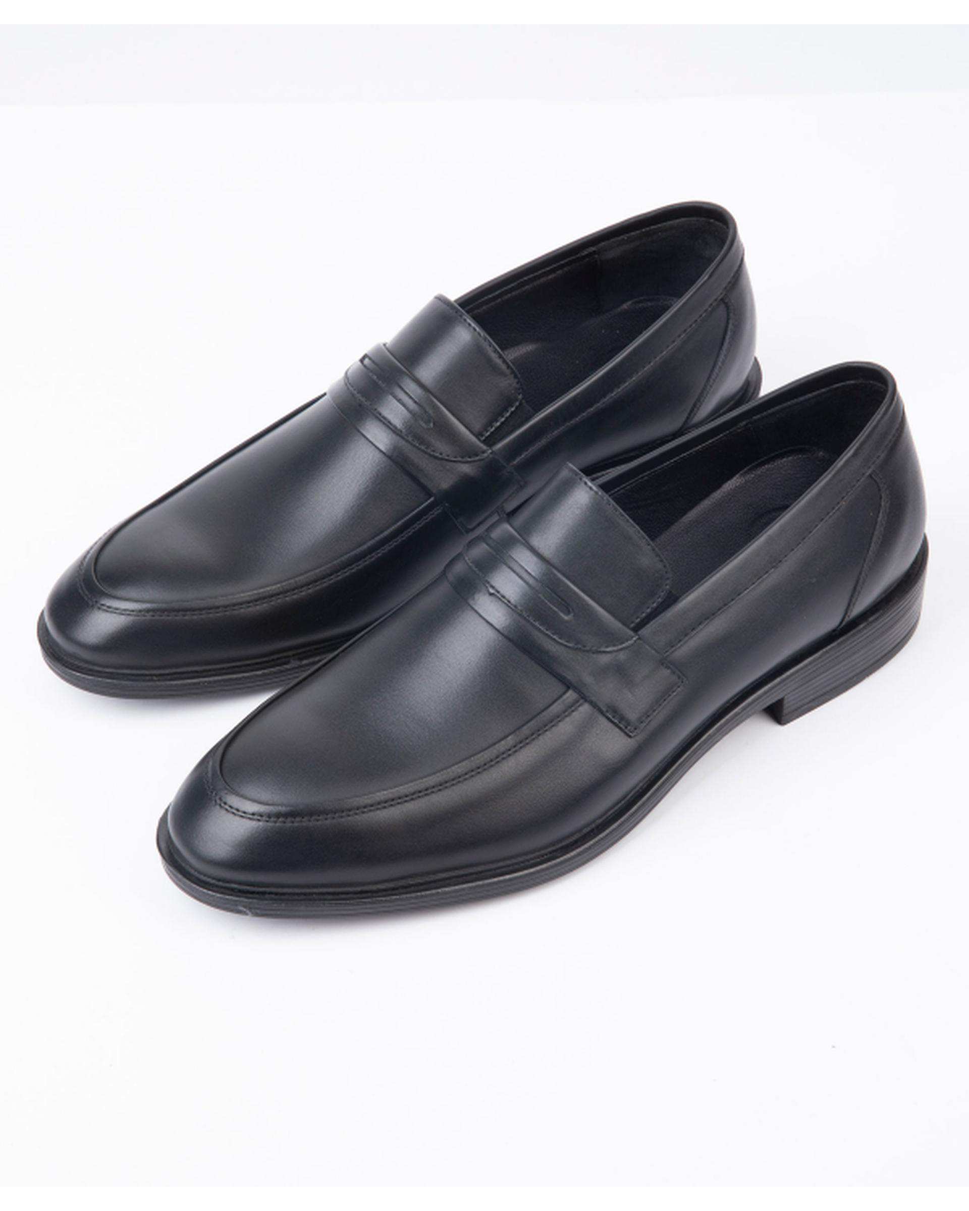 کفش چرم مردانه رسمی مشکی ایران طب Iran Teb مدل آلدو کد 202344