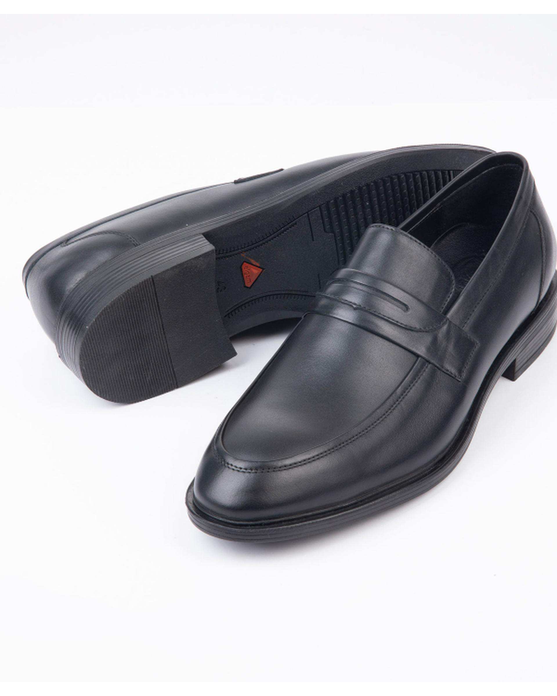 کفش چرم مردانه رسمی مشکی ایران طب Iran Teb مدل آلدو کد 202344