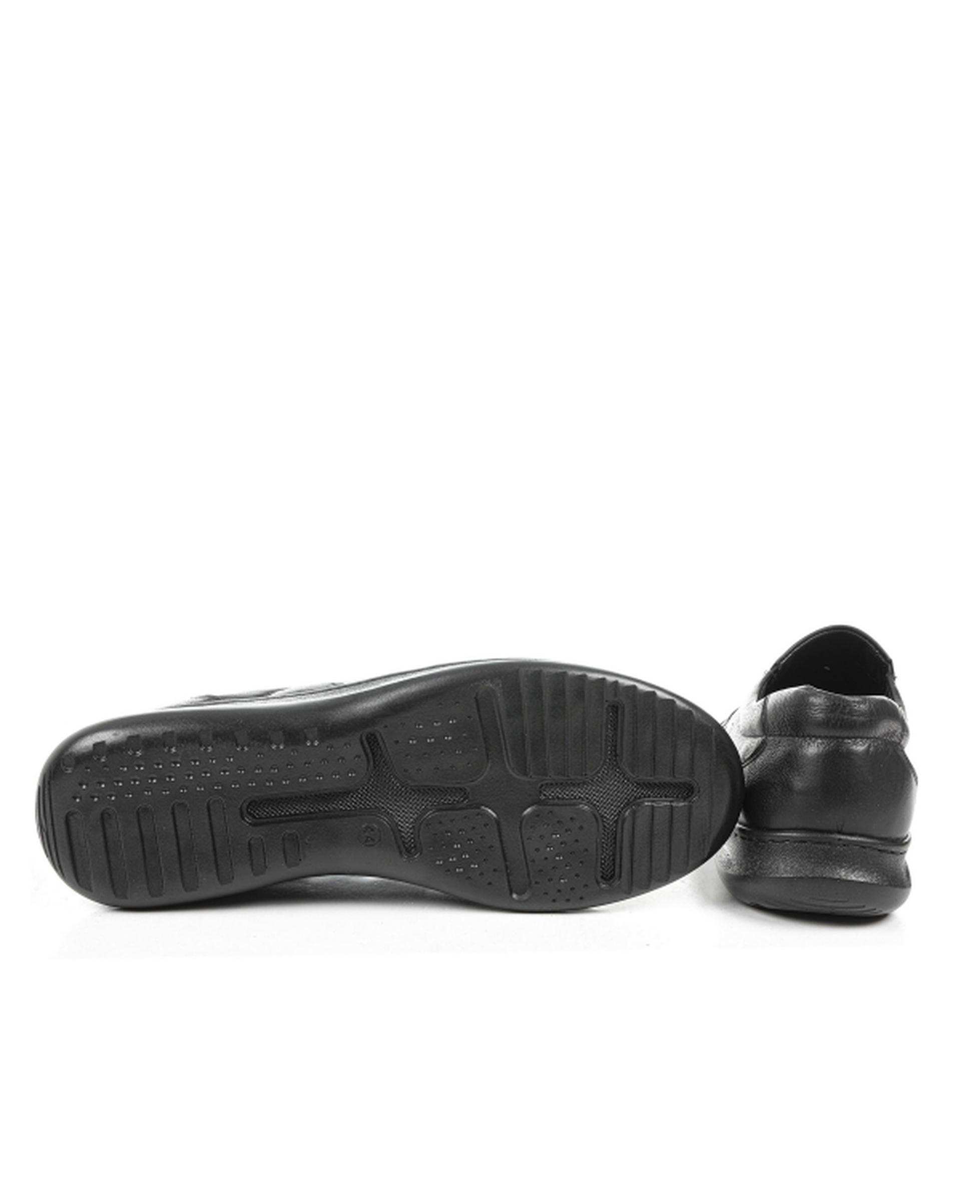 کفش چرم مردانه مشکی ایران طب Iranteb مدل فابیو کد 202598