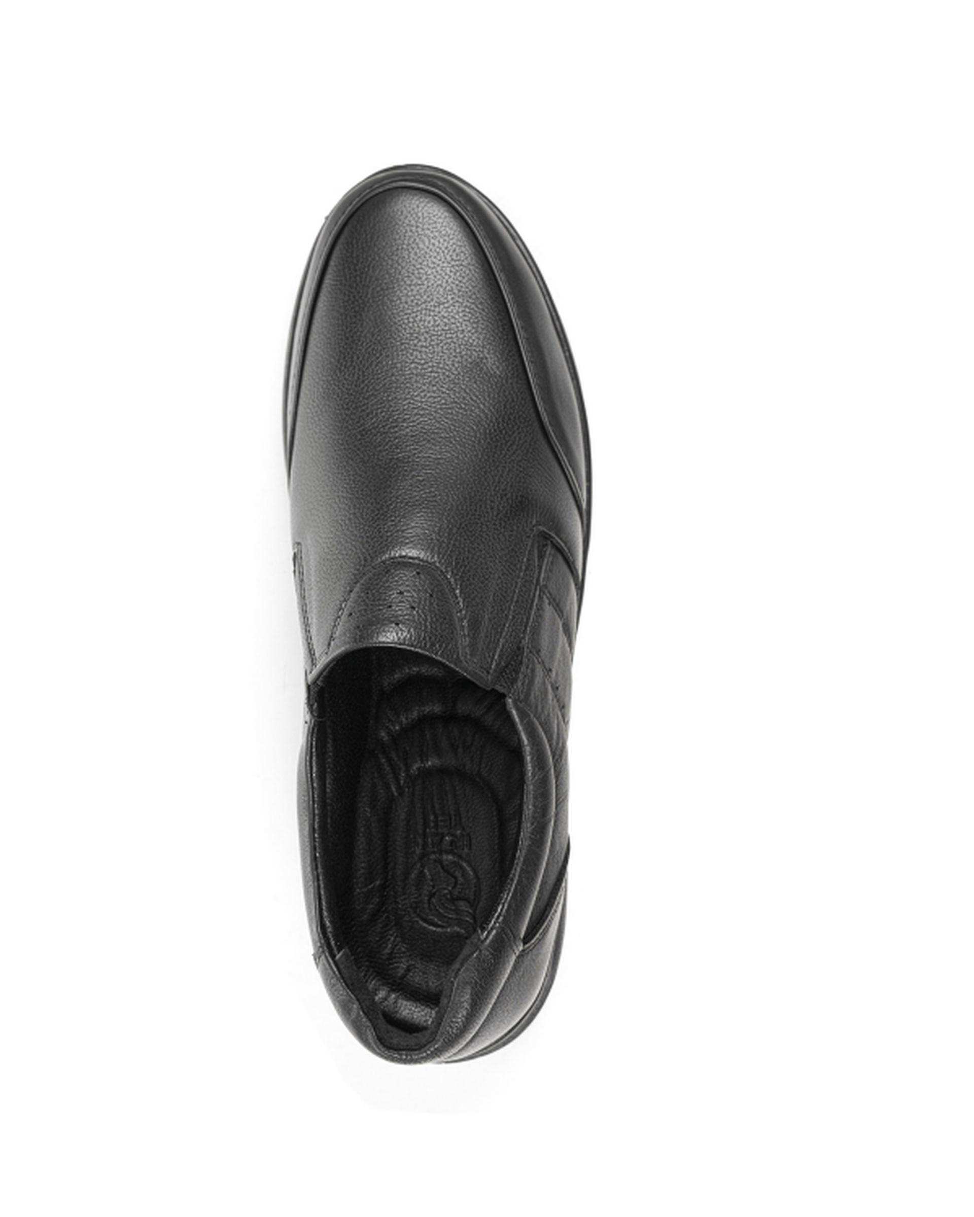 کفش چرم مردانه مشکی ایران طب Iranteb مدل فابیو کد 202598