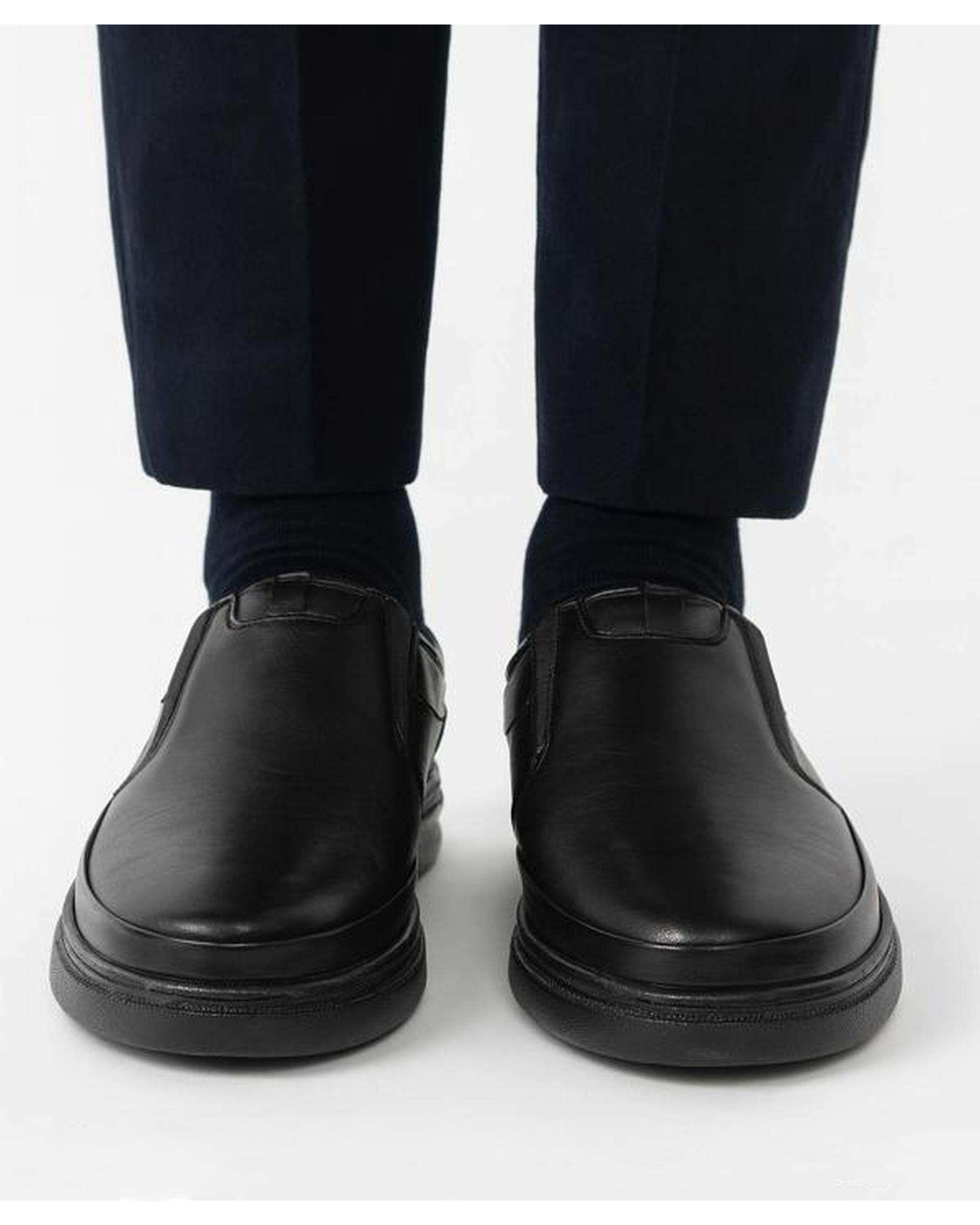 کفش چرم مردانه مشکی ایران طب Iran Teb مدل هیل فوت کد 205360