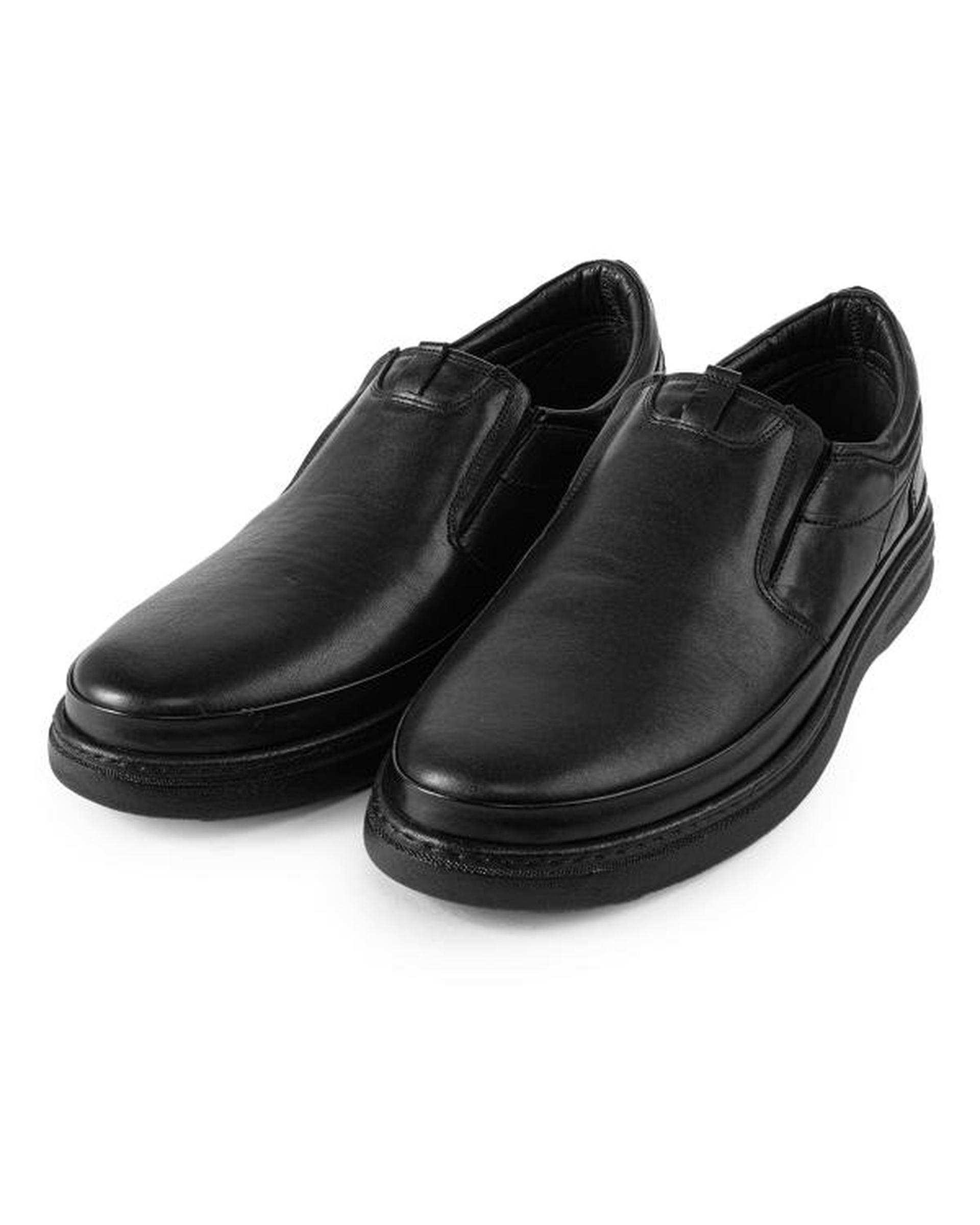 کفش چرم مردانه مشکی ایران طب Iran Teb مدل هیل فوت کد 205360