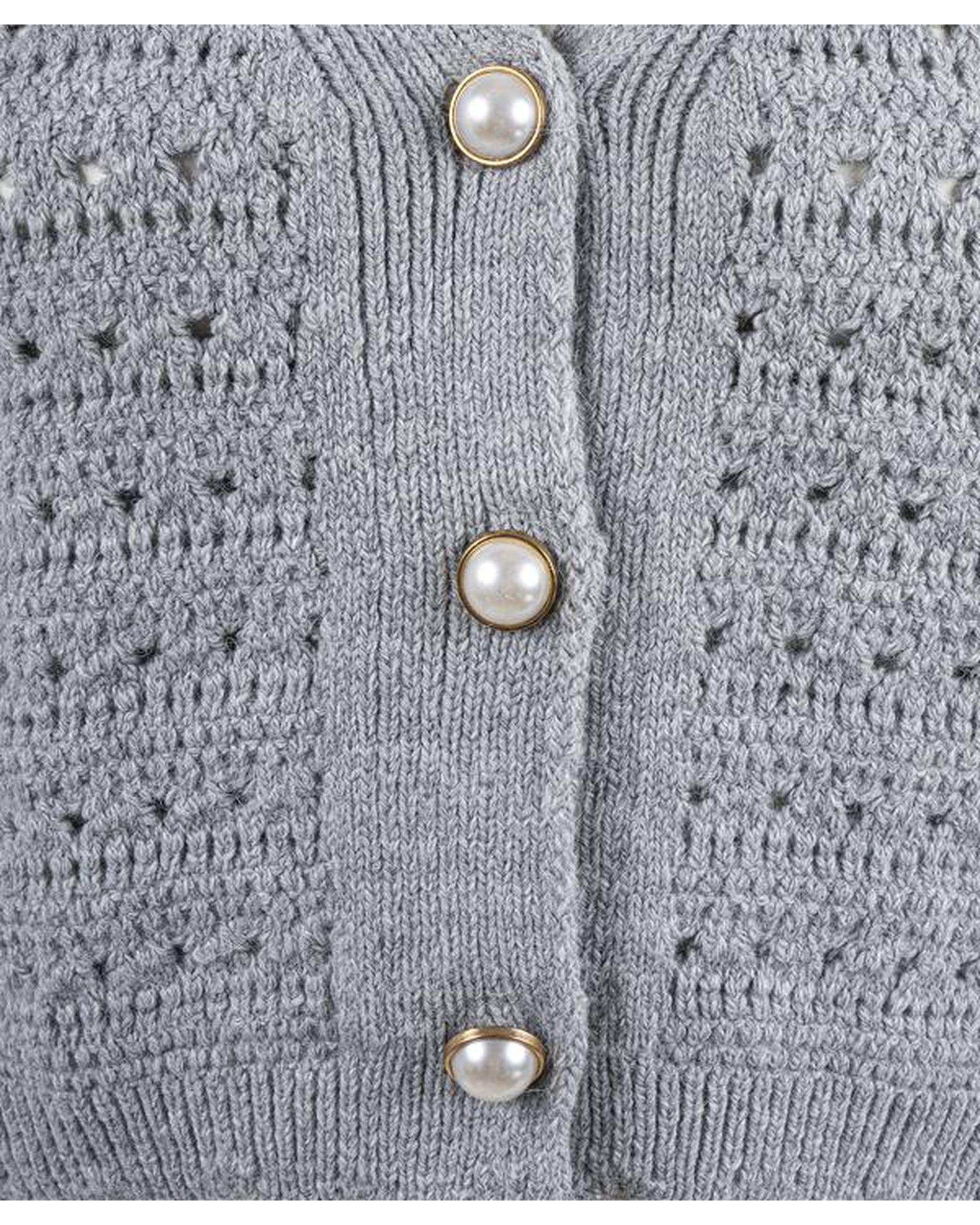 ژاکت زنانه بافت طوسی نیواریا Nivarya کد 0088