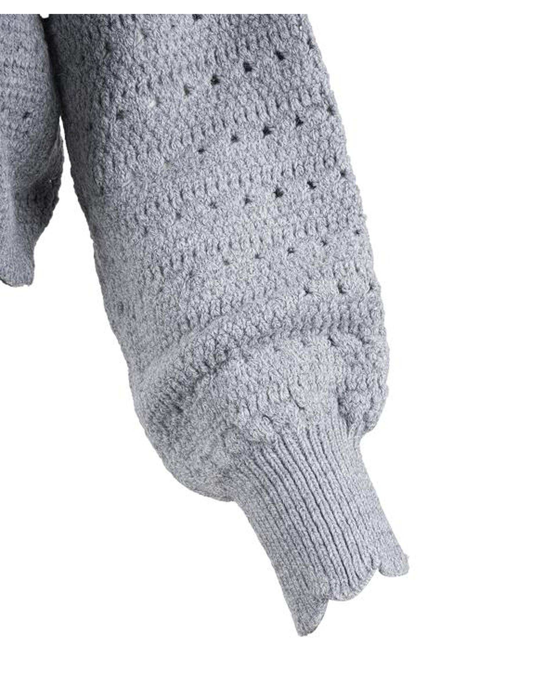 ژاکت زنانه بافت طوسی نیواریا Nivarya کد 0088