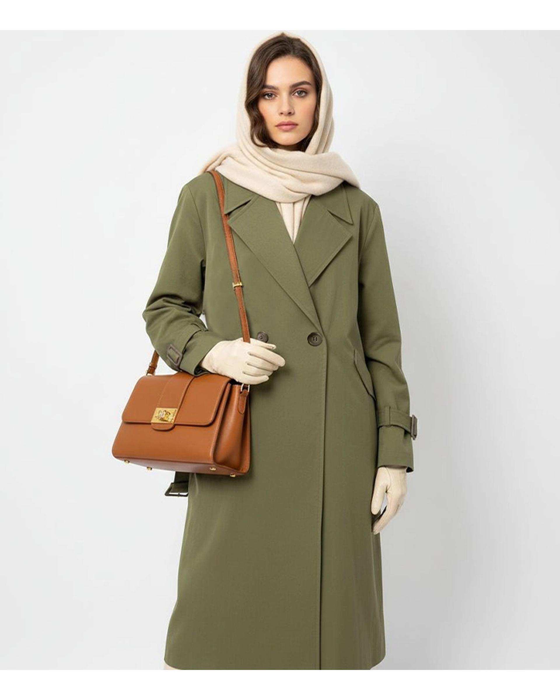 بارانی زنانه سبز تیره نیواریا Nivarya کد 0980