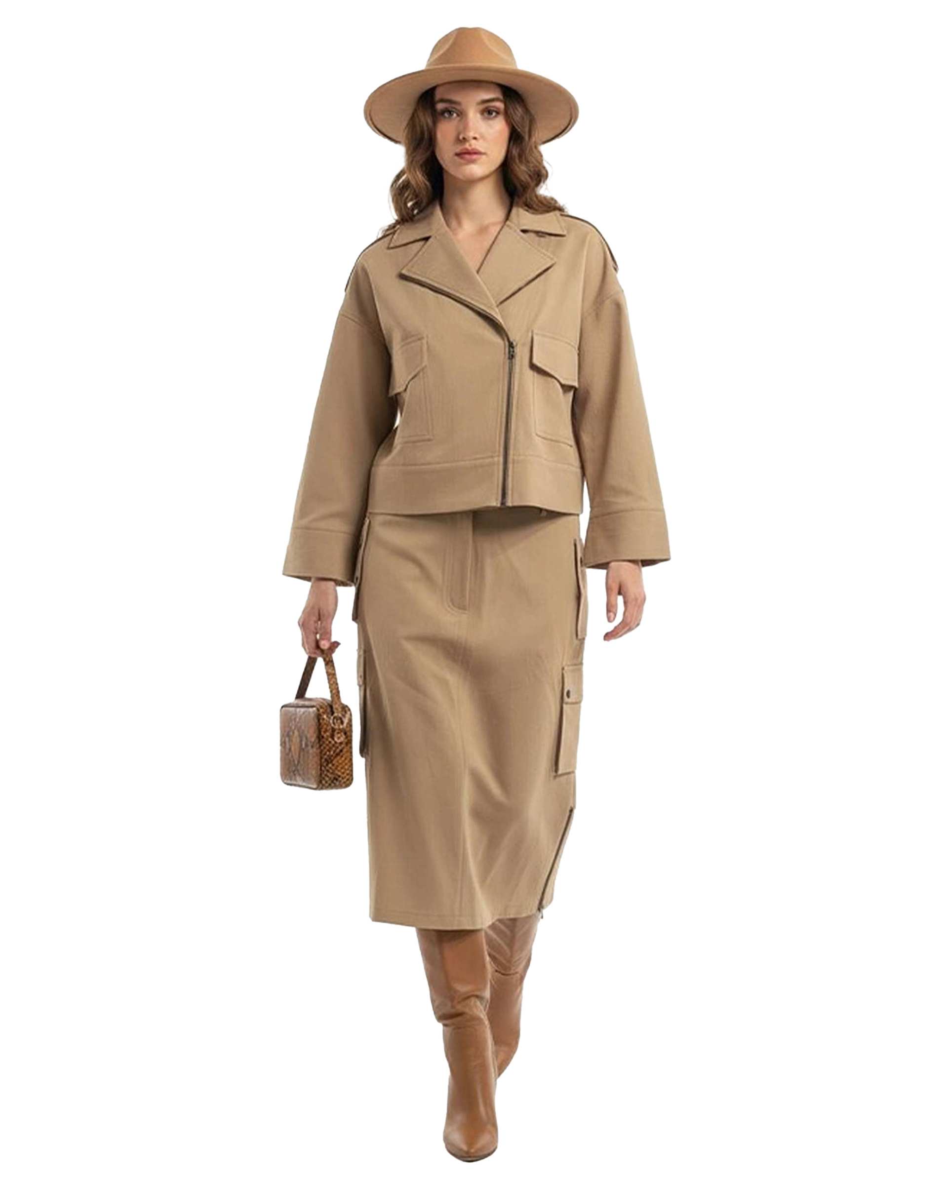 دامن زنانه نخودی نیواریا Nivarya کد 0983