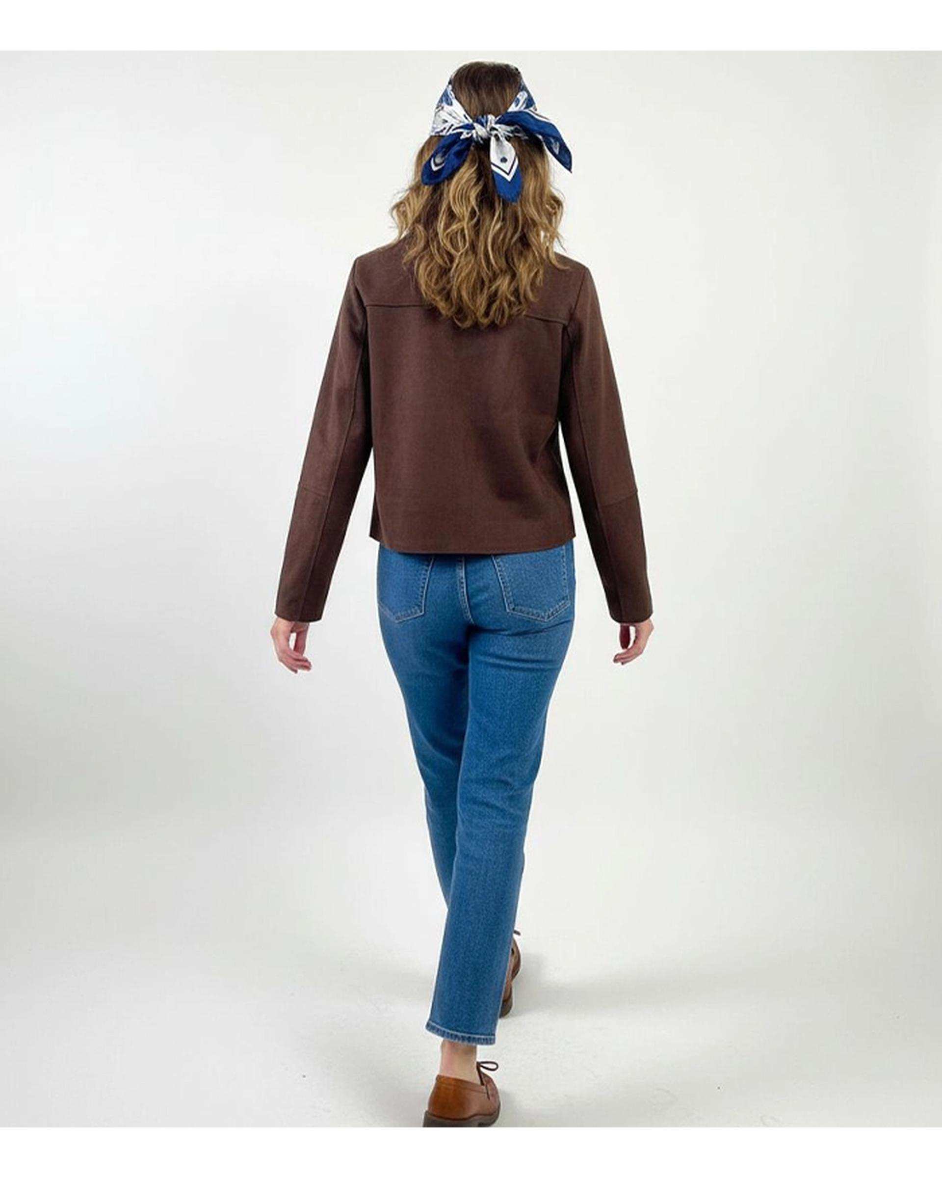 کت زنانه سوئیت جیر قهوه ای نیواریا Nivarya کد 0986