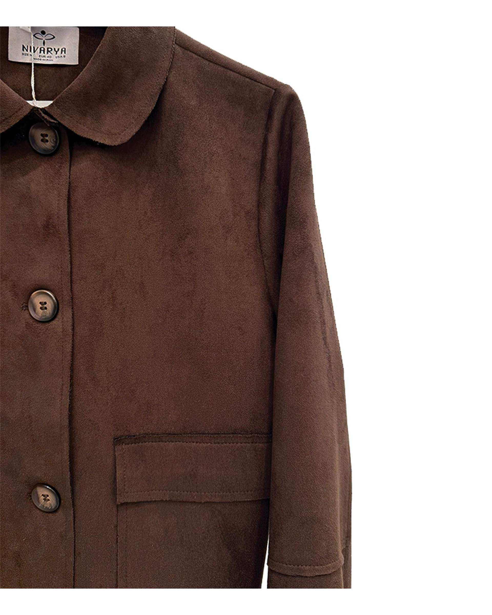 کت زنانه سوئیت جیر قهوه ای نیواریا Nivarya کد 0986