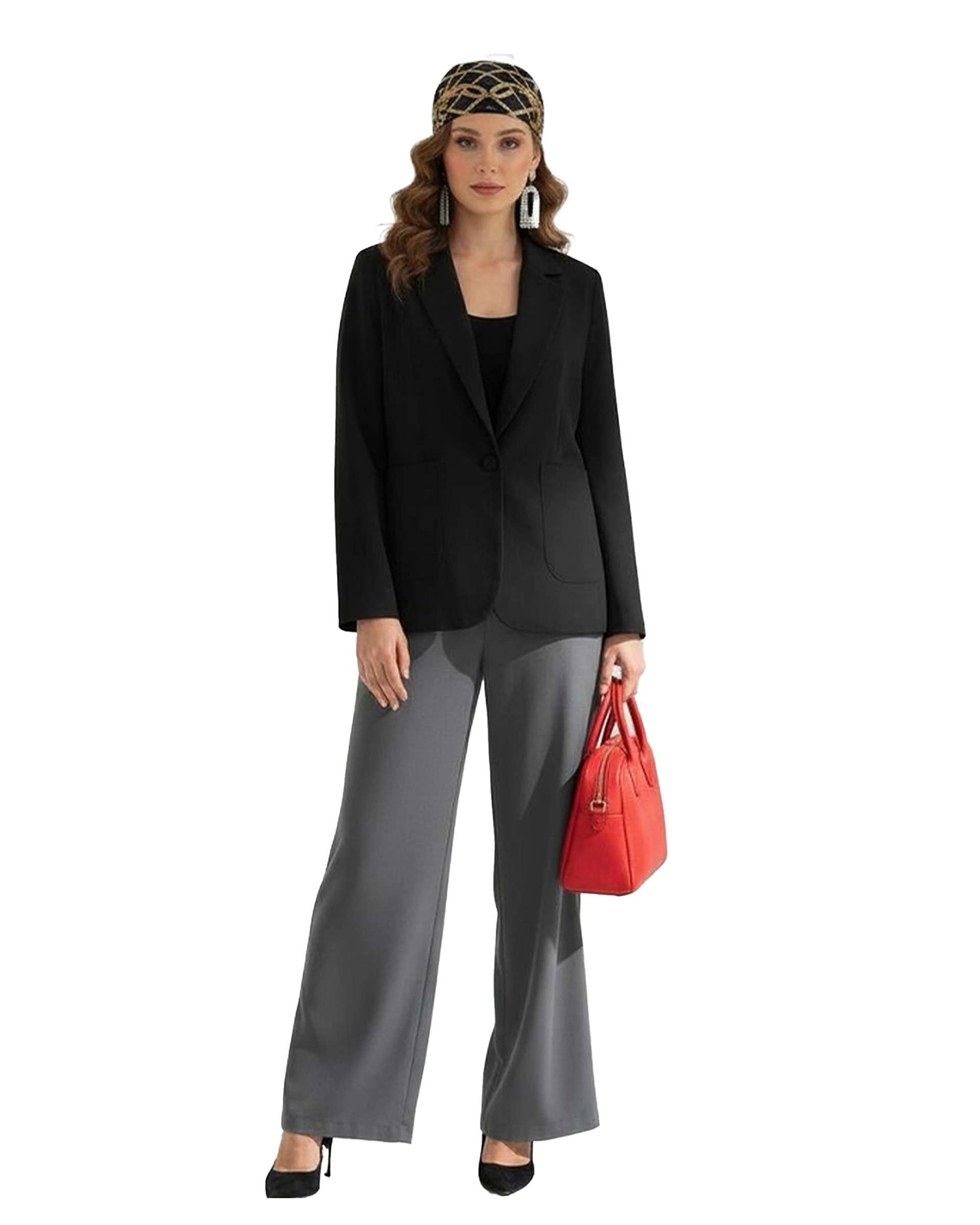 کت زنانه کرپ اندونزی مشکی نیواریا Nivarya کد 1025