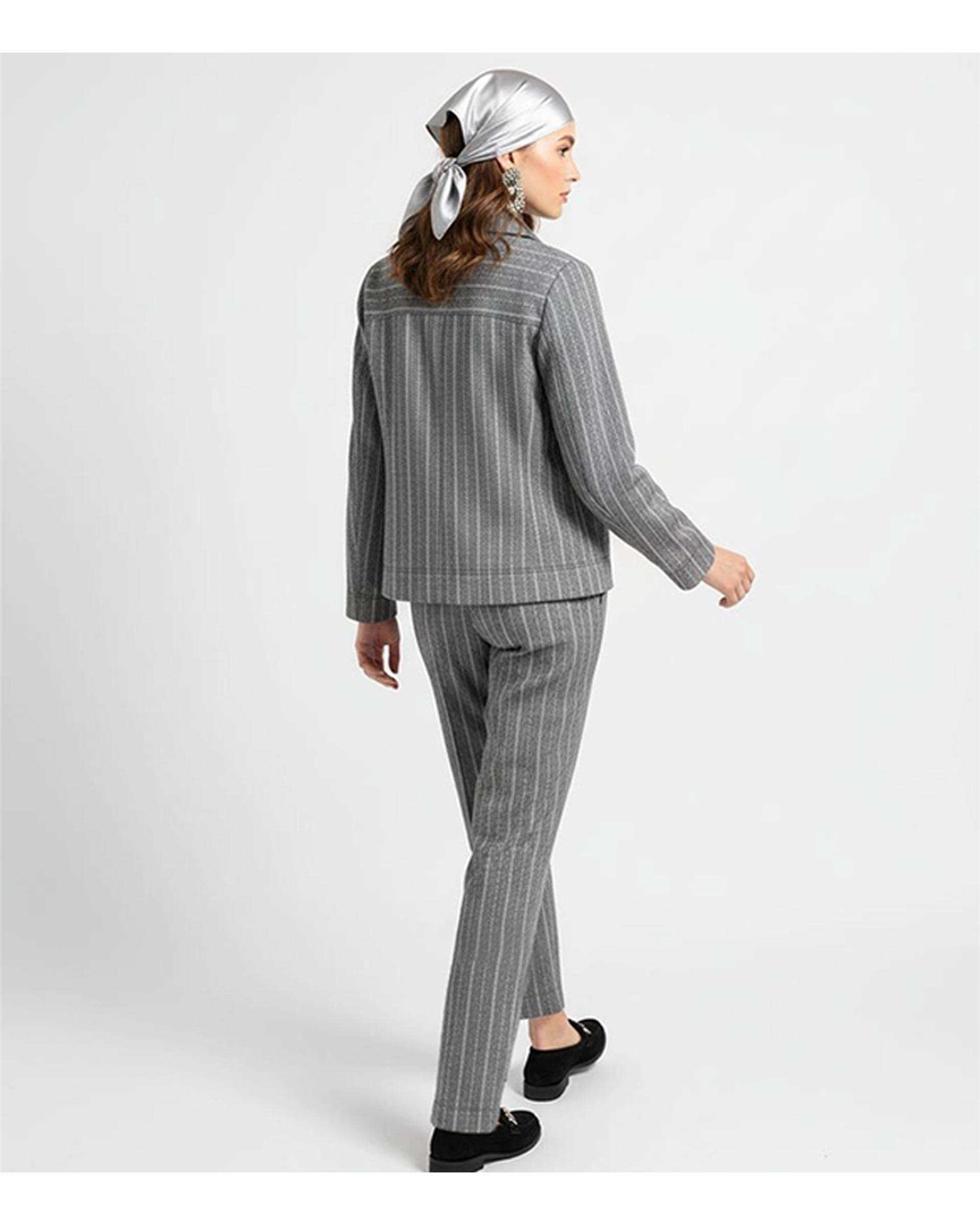 کت زنانه طوسی مشکی نیواریا Nivarya کد 1073