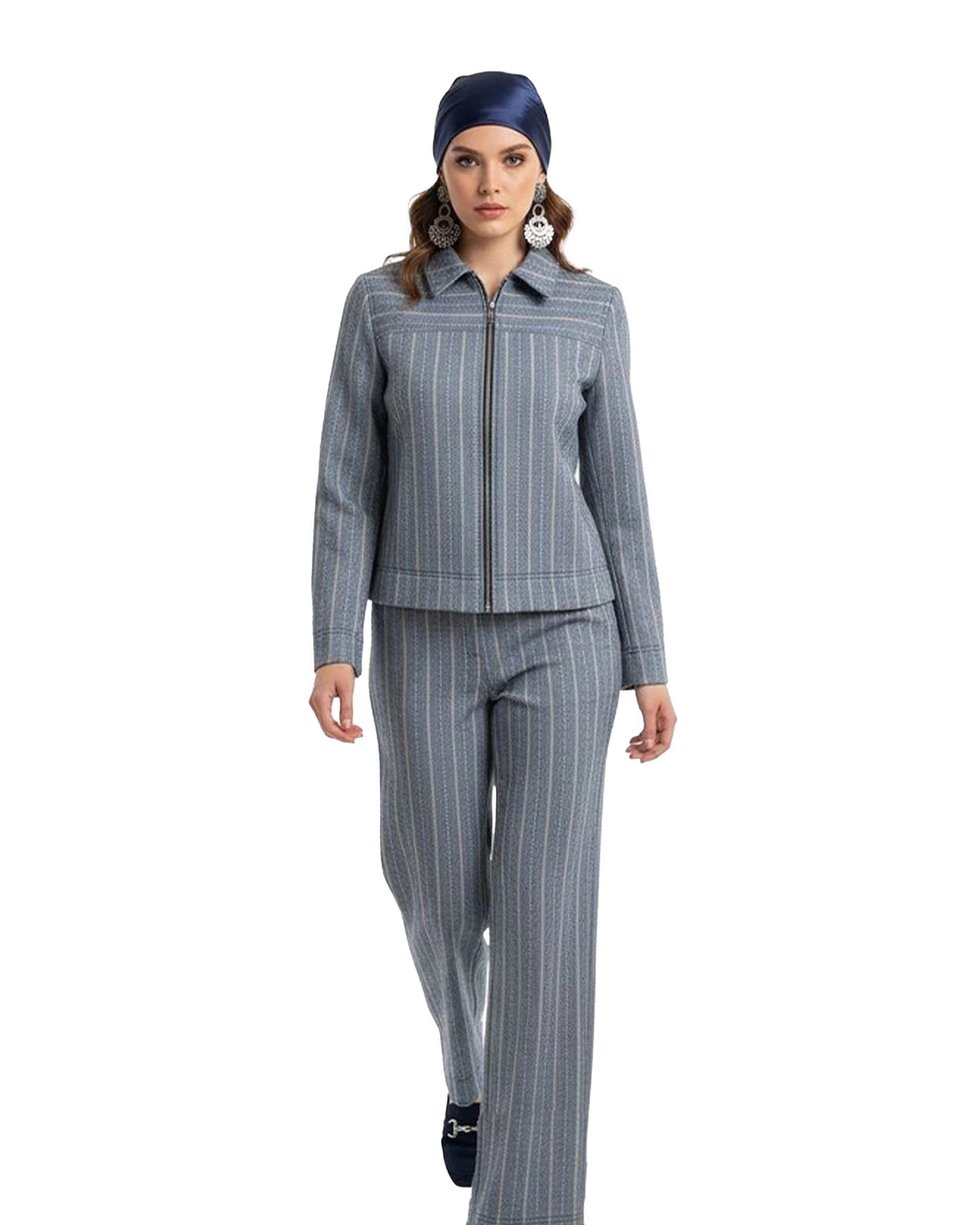 شلوار زنانه طوسی سرمه ای نیواریا Nivarya کد 1074