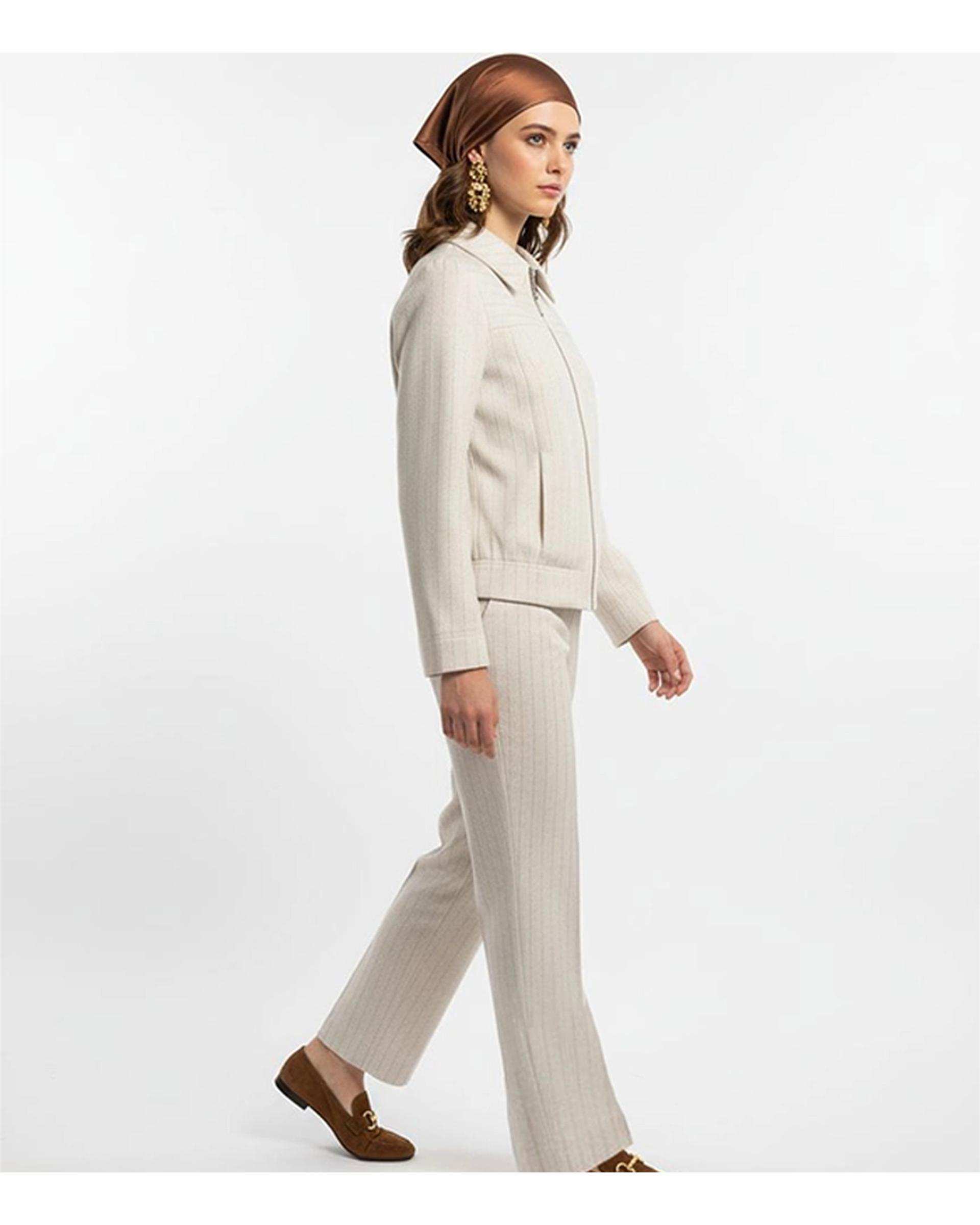 شلوار زنانه کرم نیواریا Nivarya کد 1074