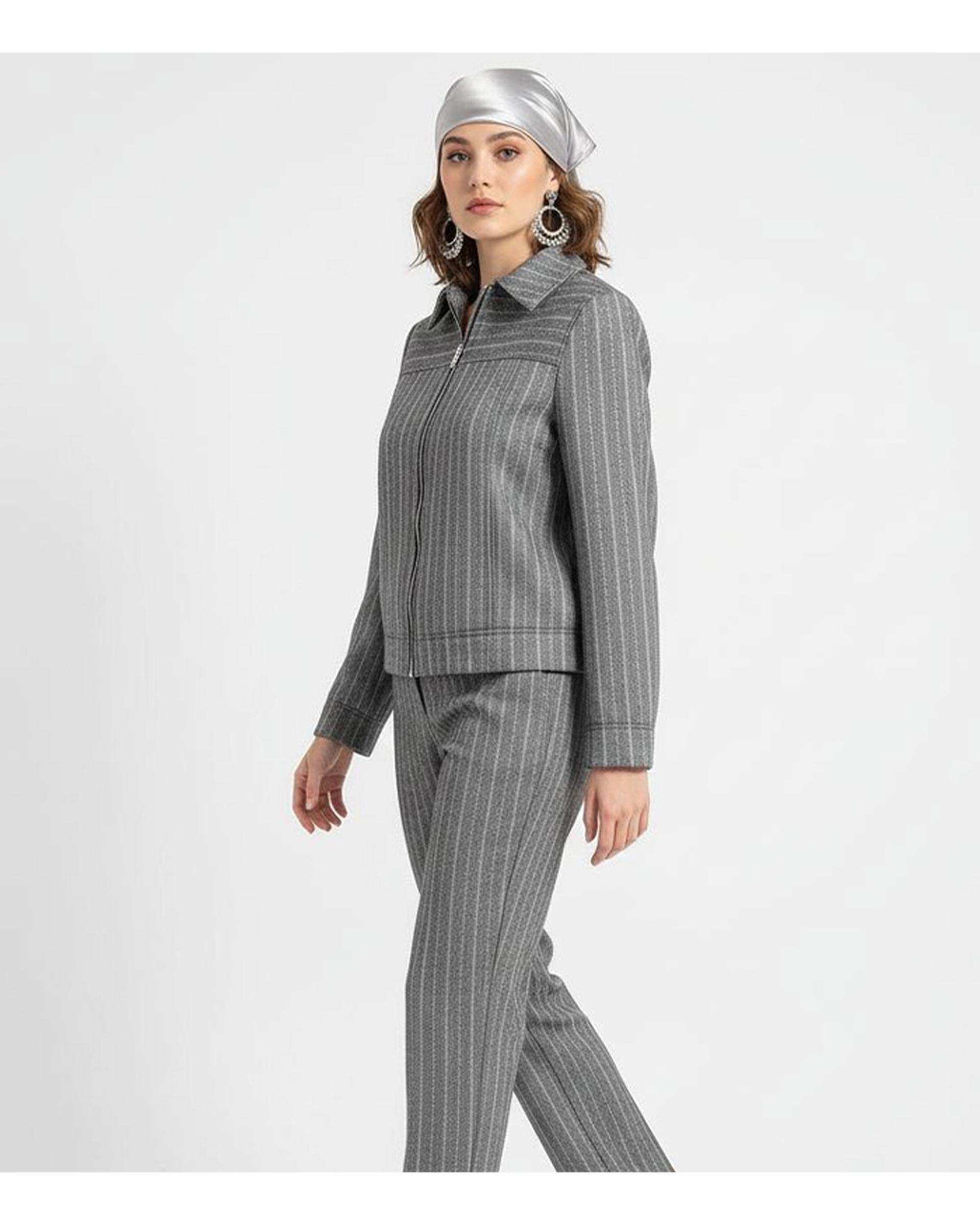 شلوار زنانه طوسی مشکی نیواریا Nivarya کد 1074