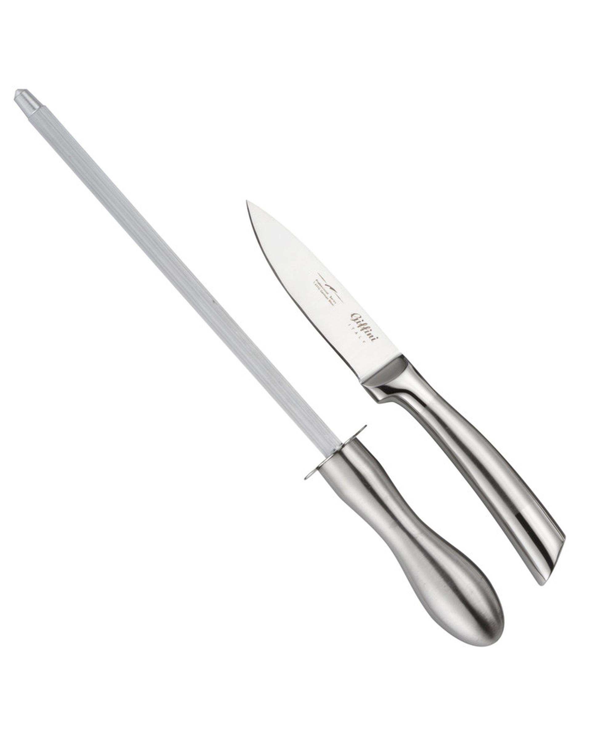 چاقو آشپزخانه و چاقو تیز کن جی فی نی Giffini مدل 01 بسته 2 عددی