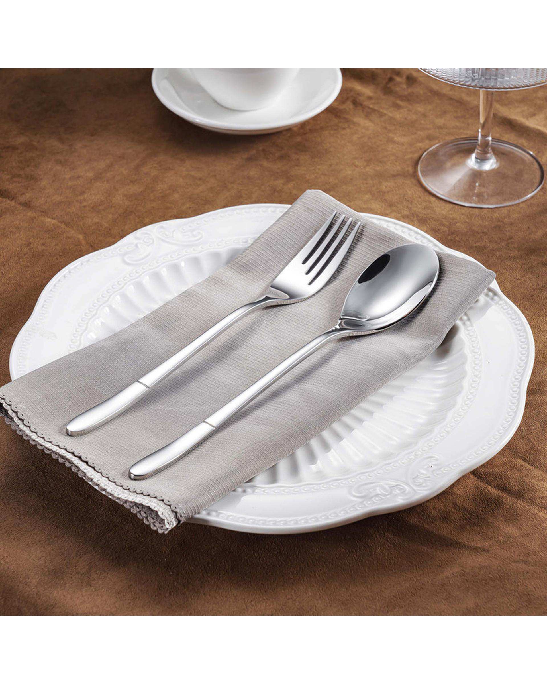 قاشق و چنگال 2 پارچه 1 نفره استیل جی فی نی GIFFINI مدل 06