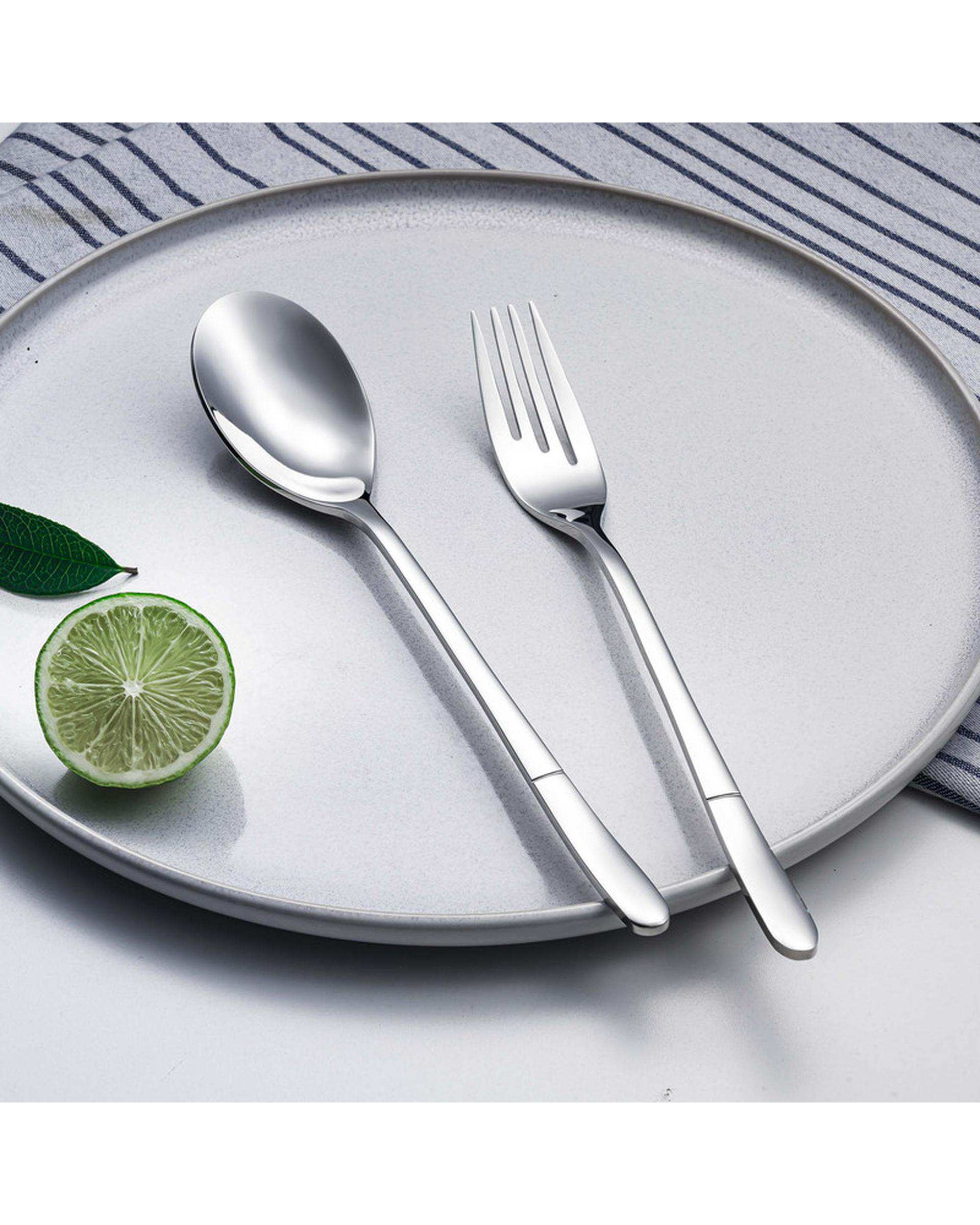 قاشق و چنگال 2 پارچه 1 نفره استیل جی فی نی GIFFINI مدل 06