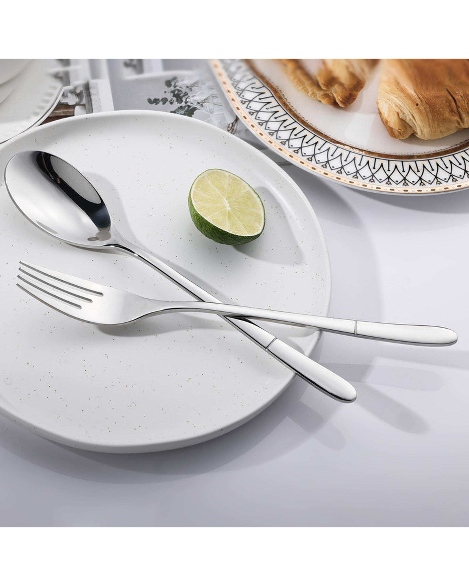 قاشق و چنگال 2 پارچه 1 نفره استیل جی فی نی GIFFINI مدل 06