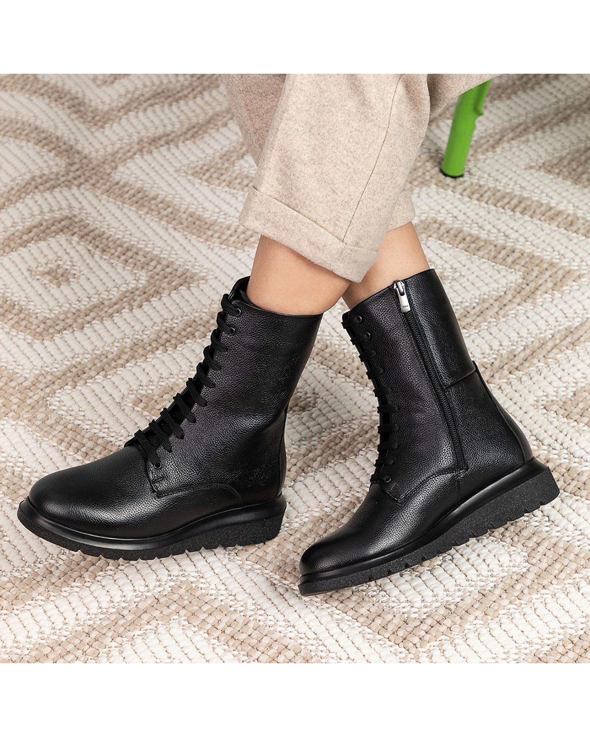 بوت چرم زنانه مشکی برتونیکس Berttonix کد A-۴۰۲۶۱