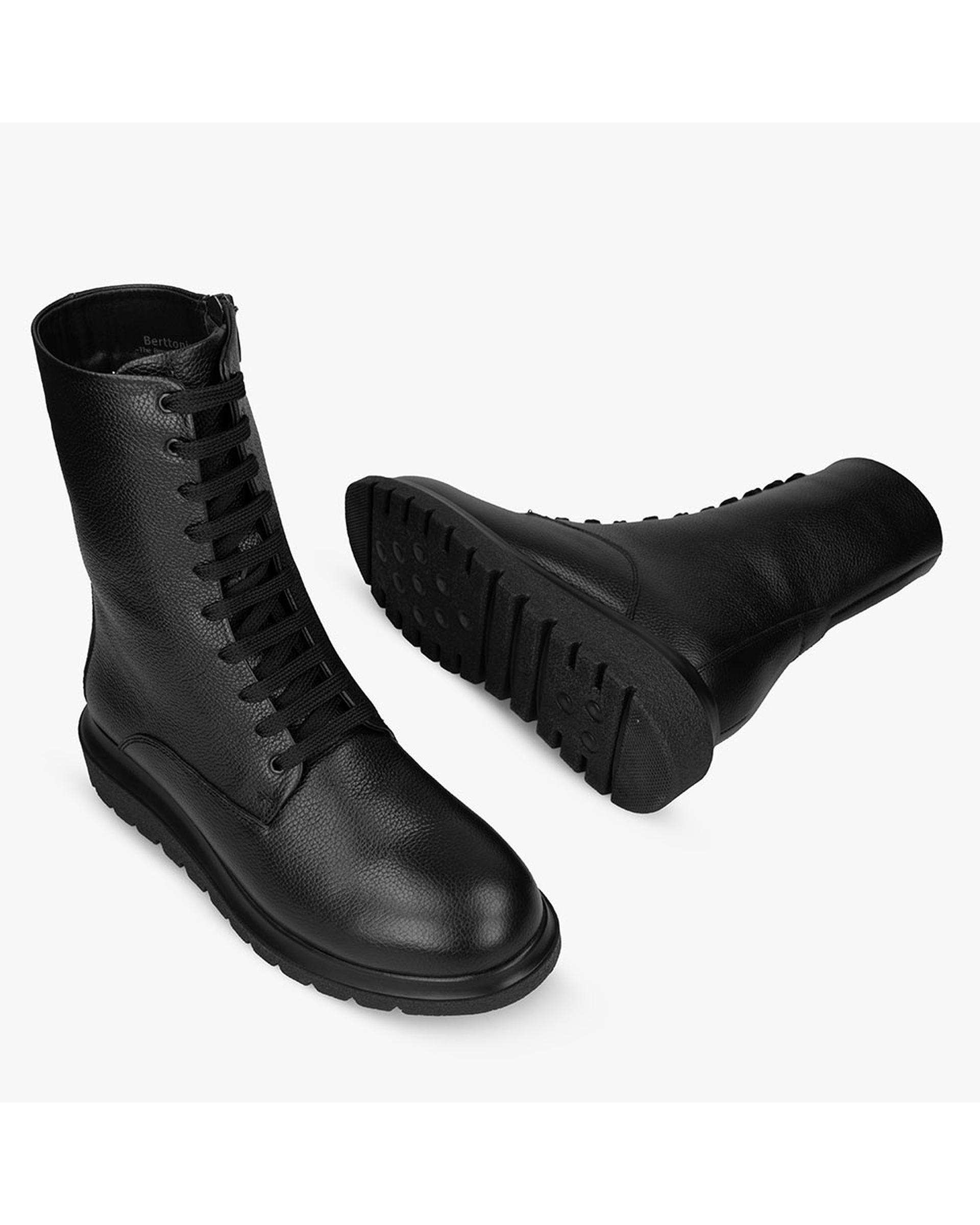 بوت چرم زنانه مشکی برتونیکس Berttonix کد A-۴۰۲۶۱