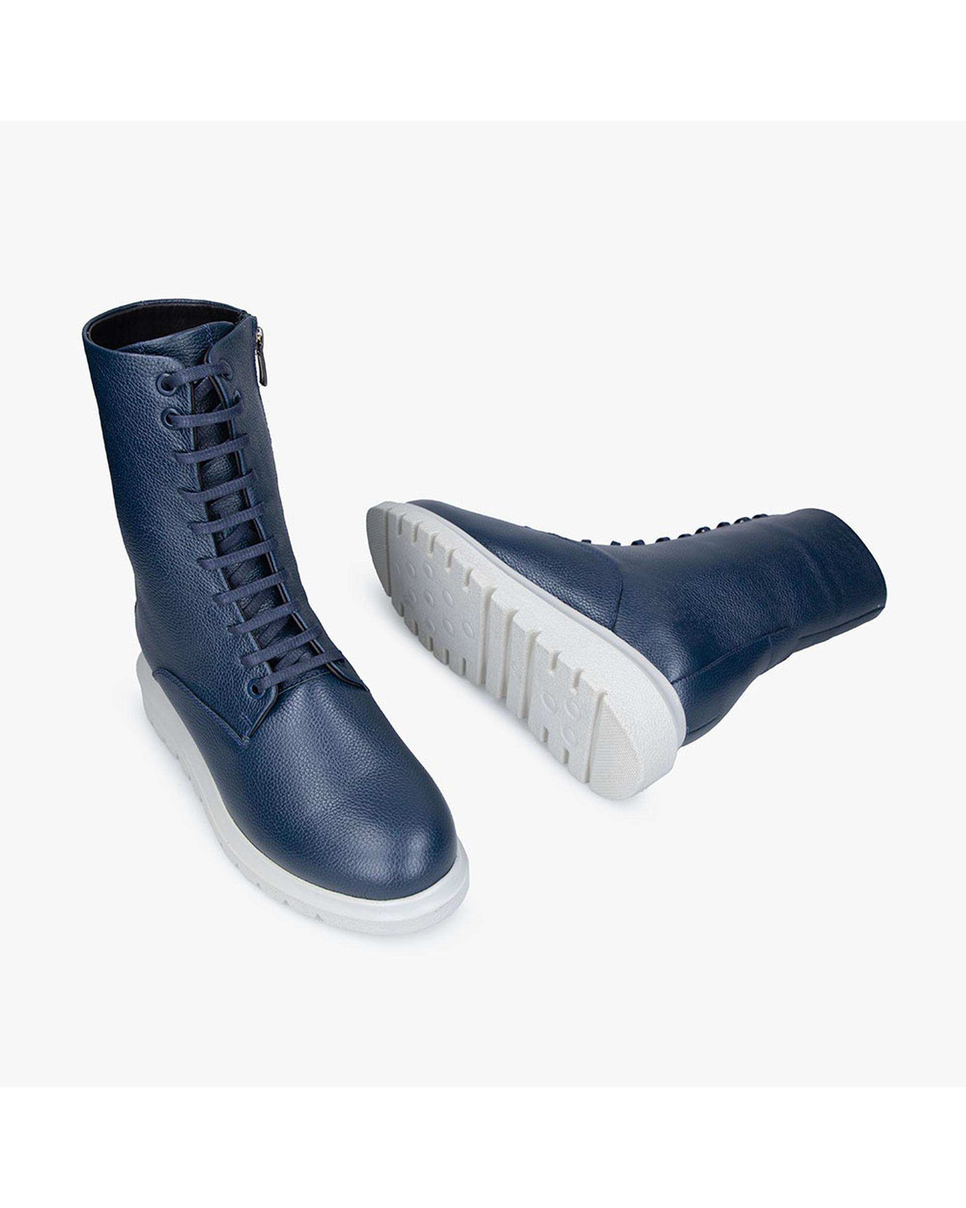 بوت چرم زنانه سرمه ای برتونیکس Berttonix کد A-۴۰۲۶۱