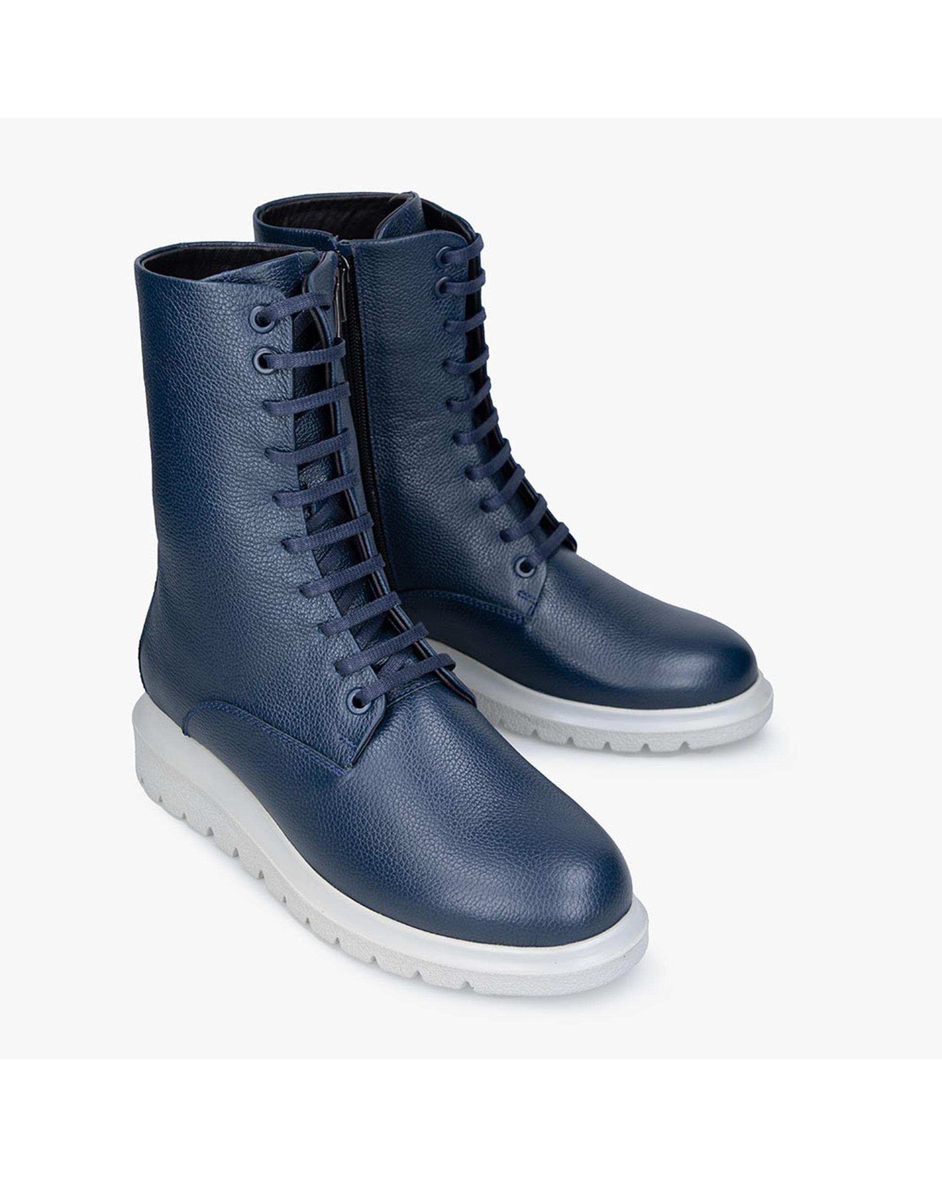 بوت چرم زنانه سرمه ای برتونیکس Berttonix کد A-۴۰۲۶۱