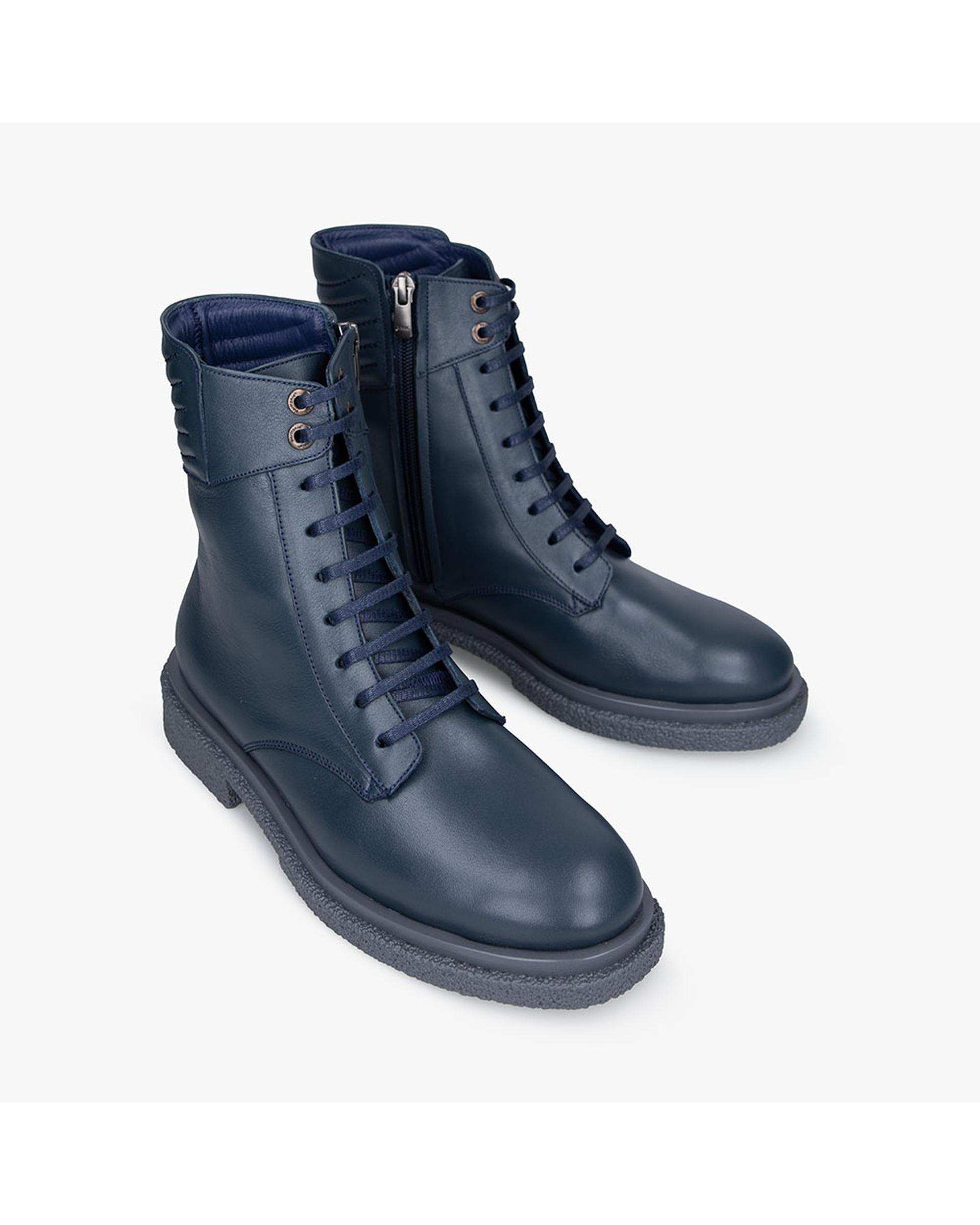 بوت زنانه چرم سرمه ای برتونیکس Berttonix کد ۹۳۰ D