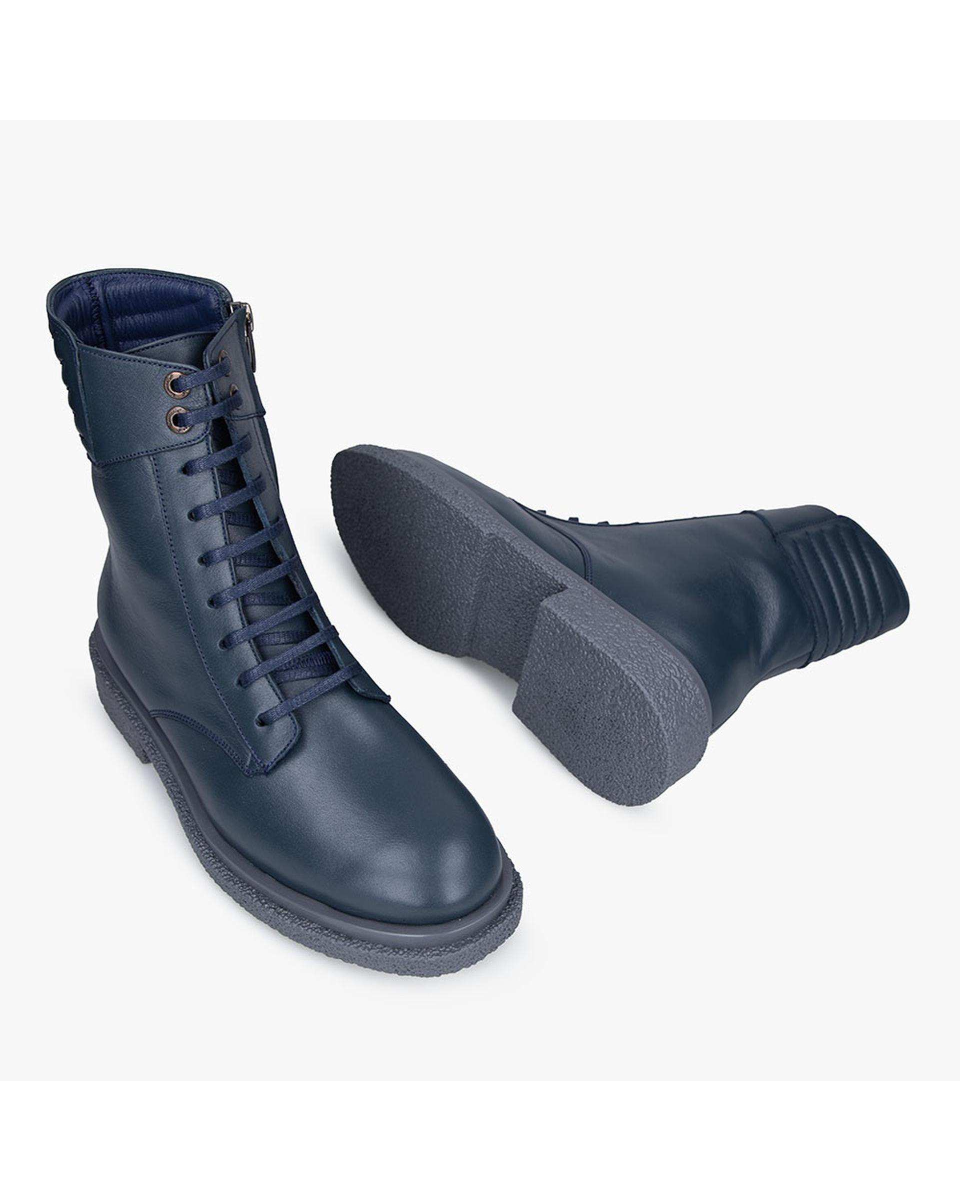 بوت زنانه چرم سرمه ای برتونیکس Berttonix کد ۹۳۰ D