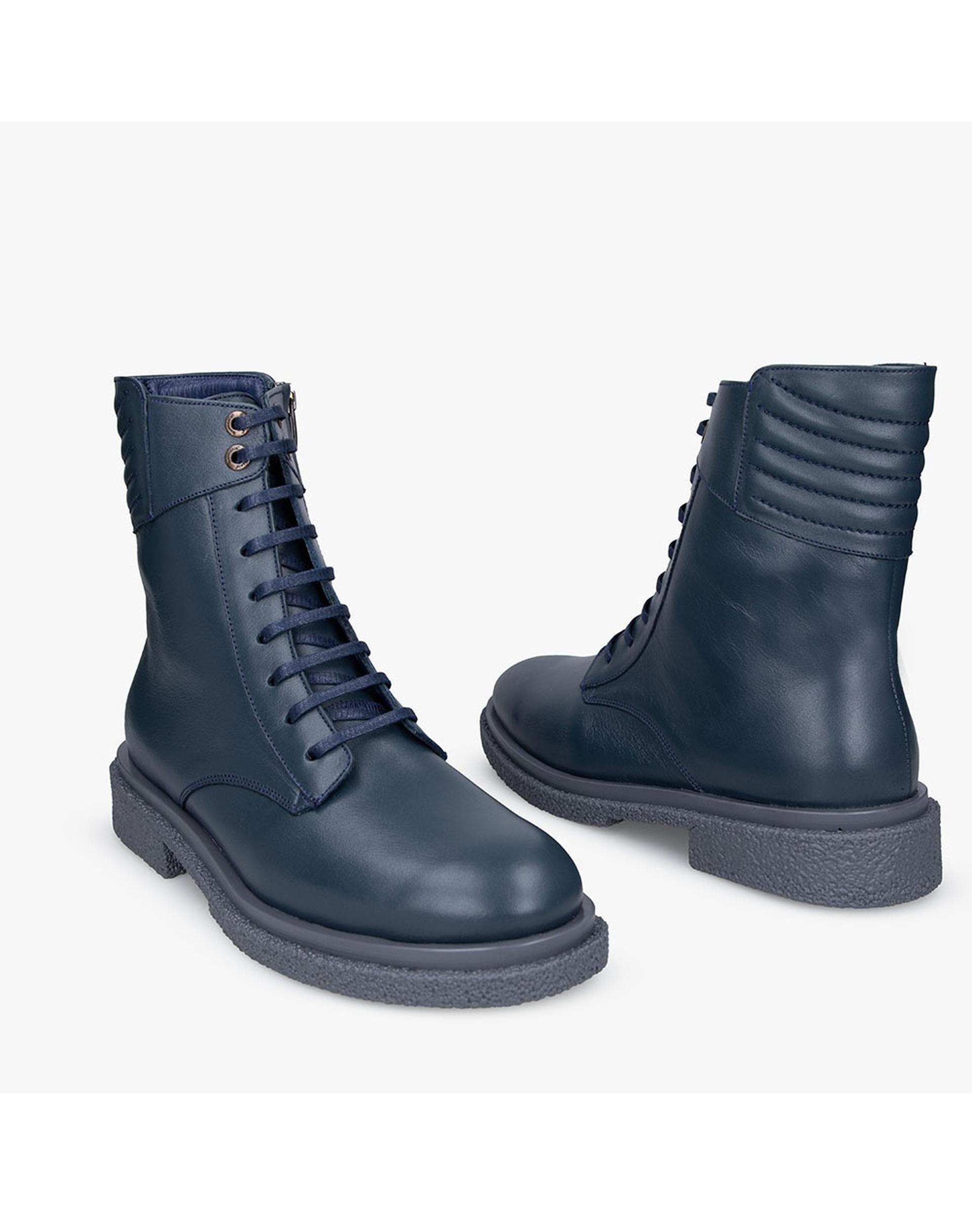 بوت زنانه چرم سرمه ای برتونیکس Berttonix کد ۹۳۰ D