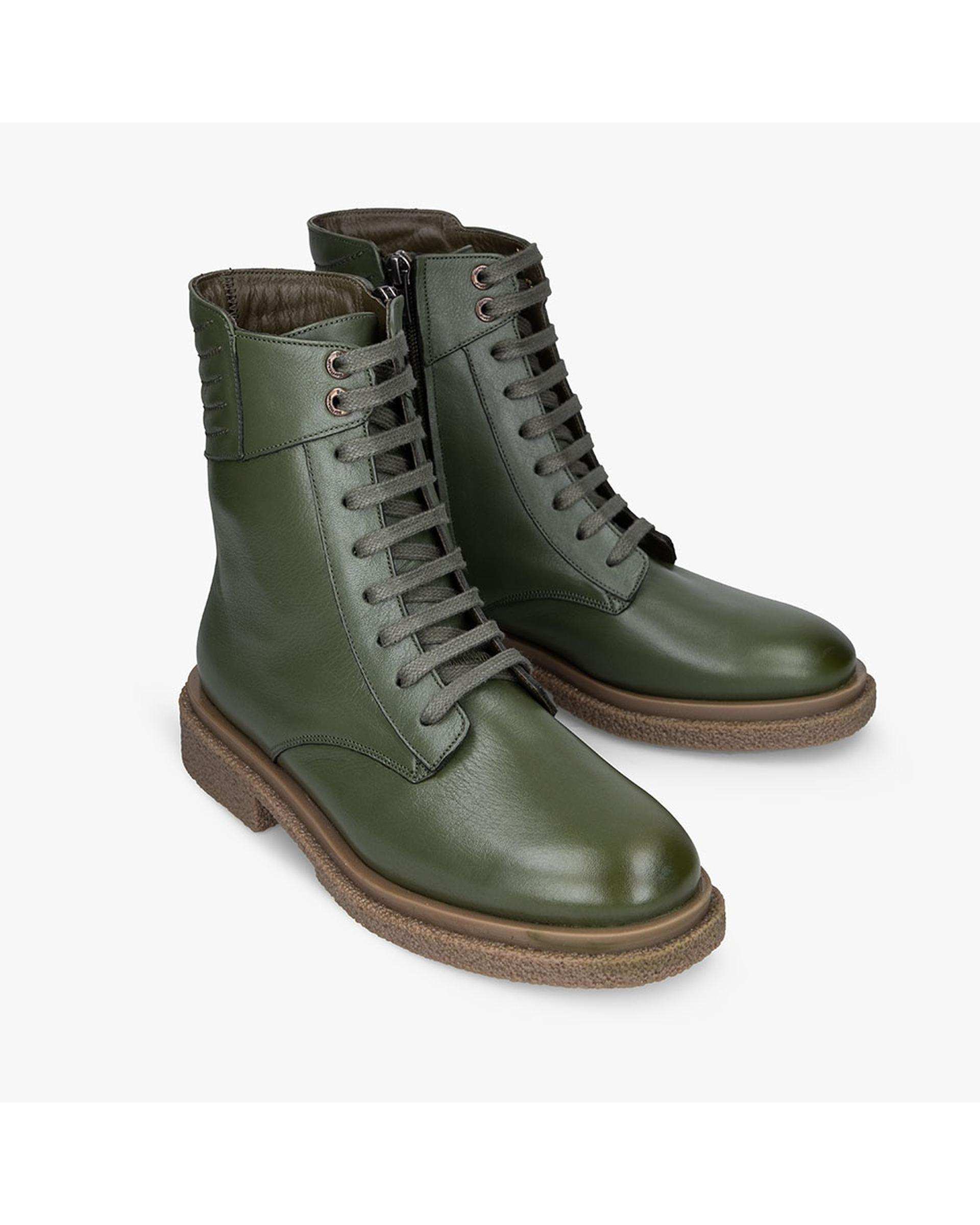 بوت زنانه چرم سبز برتونیکس Berttonix کد ۹۳۰ D