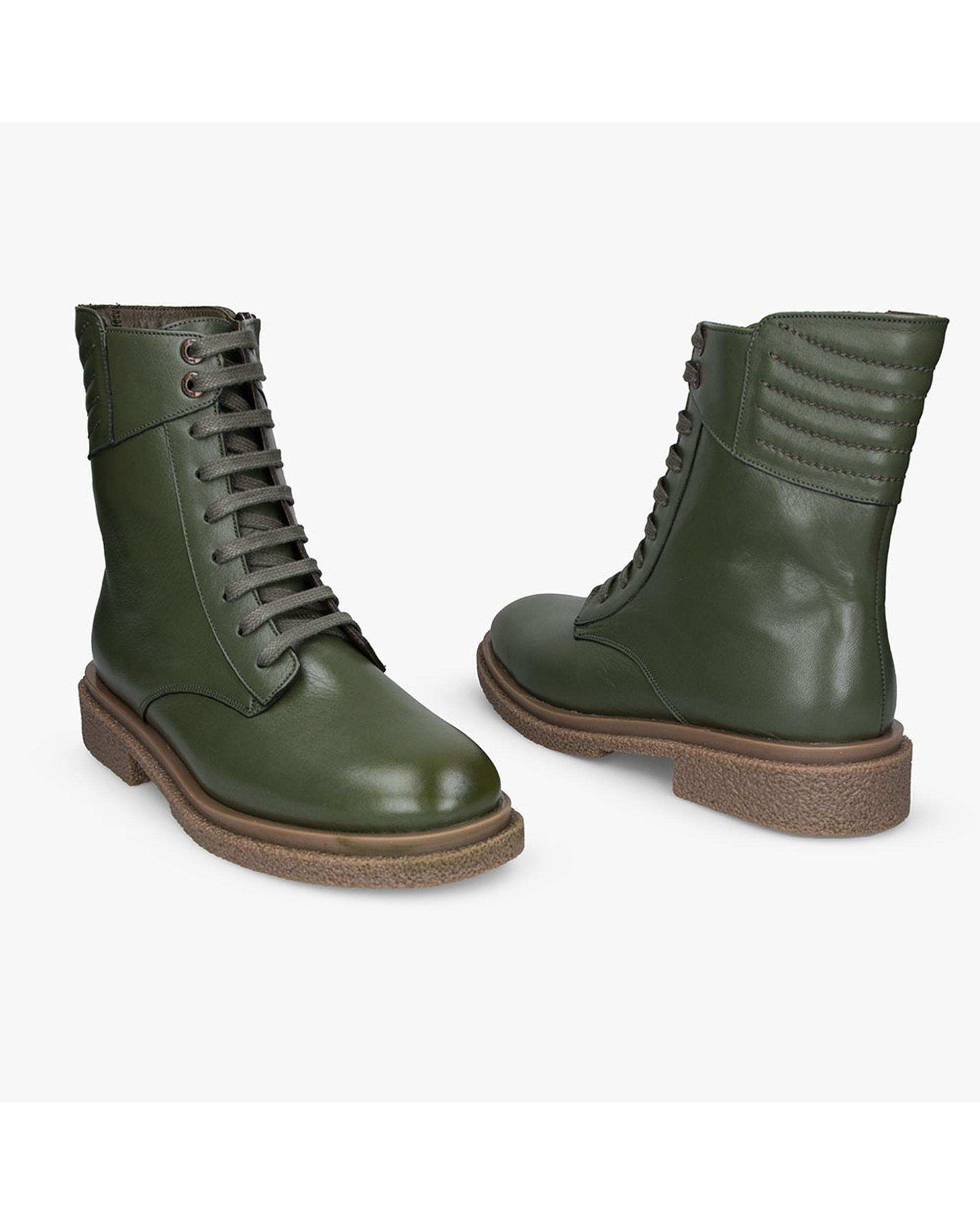 بوت زنانه چرم سبز برتونیکس Berttonix کد ۹۳۰ D