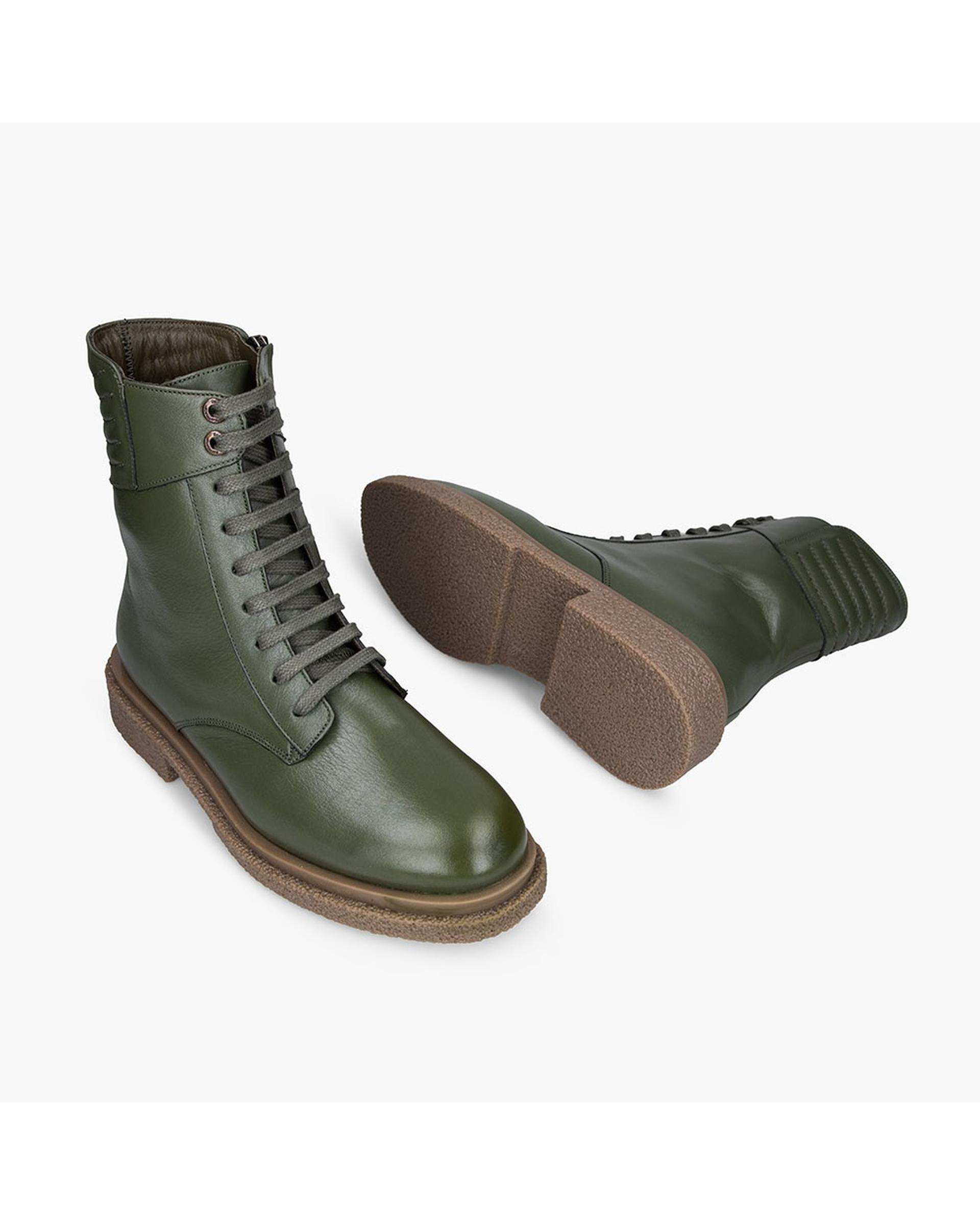 بوت زنانه چرم سبز برتونیکس Berttonix کد ۹۳۰ D