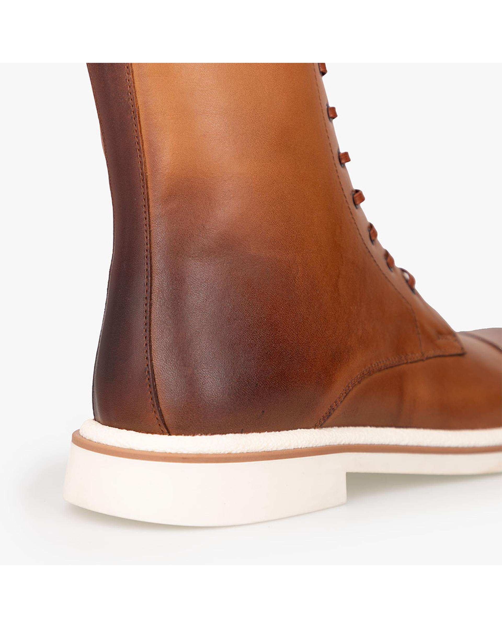 بوت چرم مردانه عسلی برتونیکس Berttonix کد H-3108