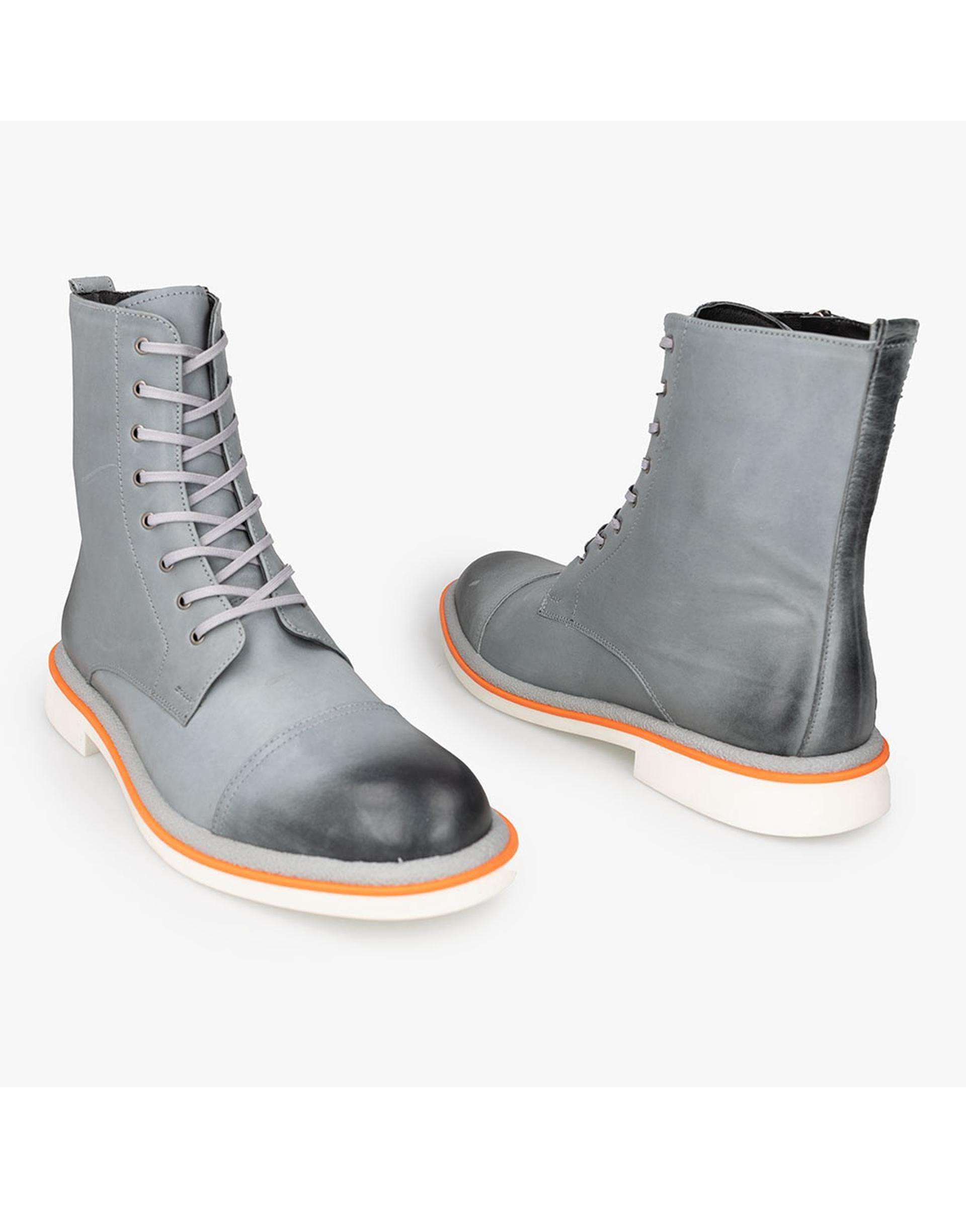 بوت چرم مردانه طوسی برتونیکس Berttonix کد H-3108