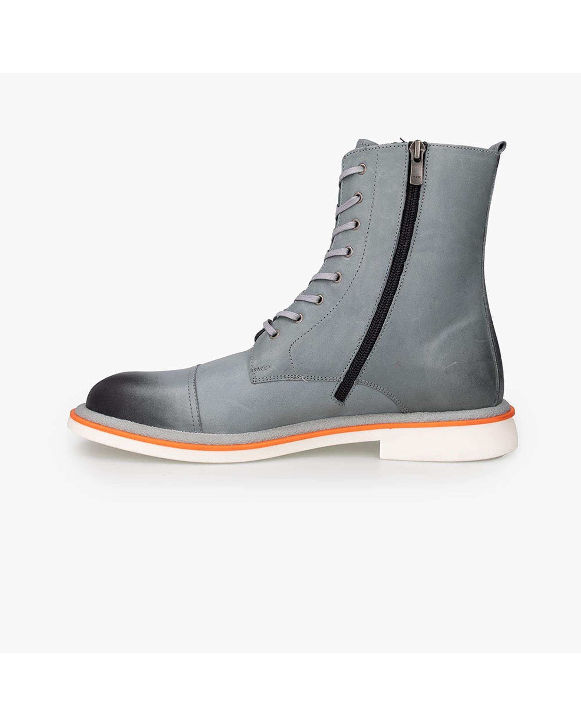 بوت چرم مردانه طوسی برتونیکس Berttonix کد H-3108