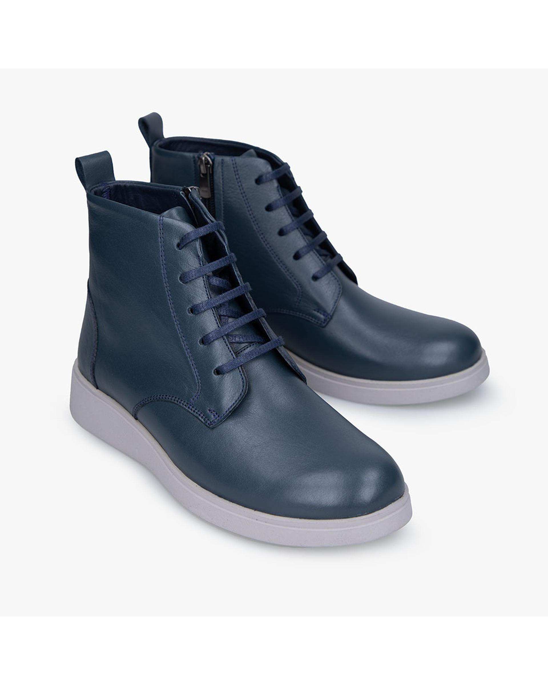 بوت چرم زنانه سرمه ای برتونیکس Berttonix کد 2466