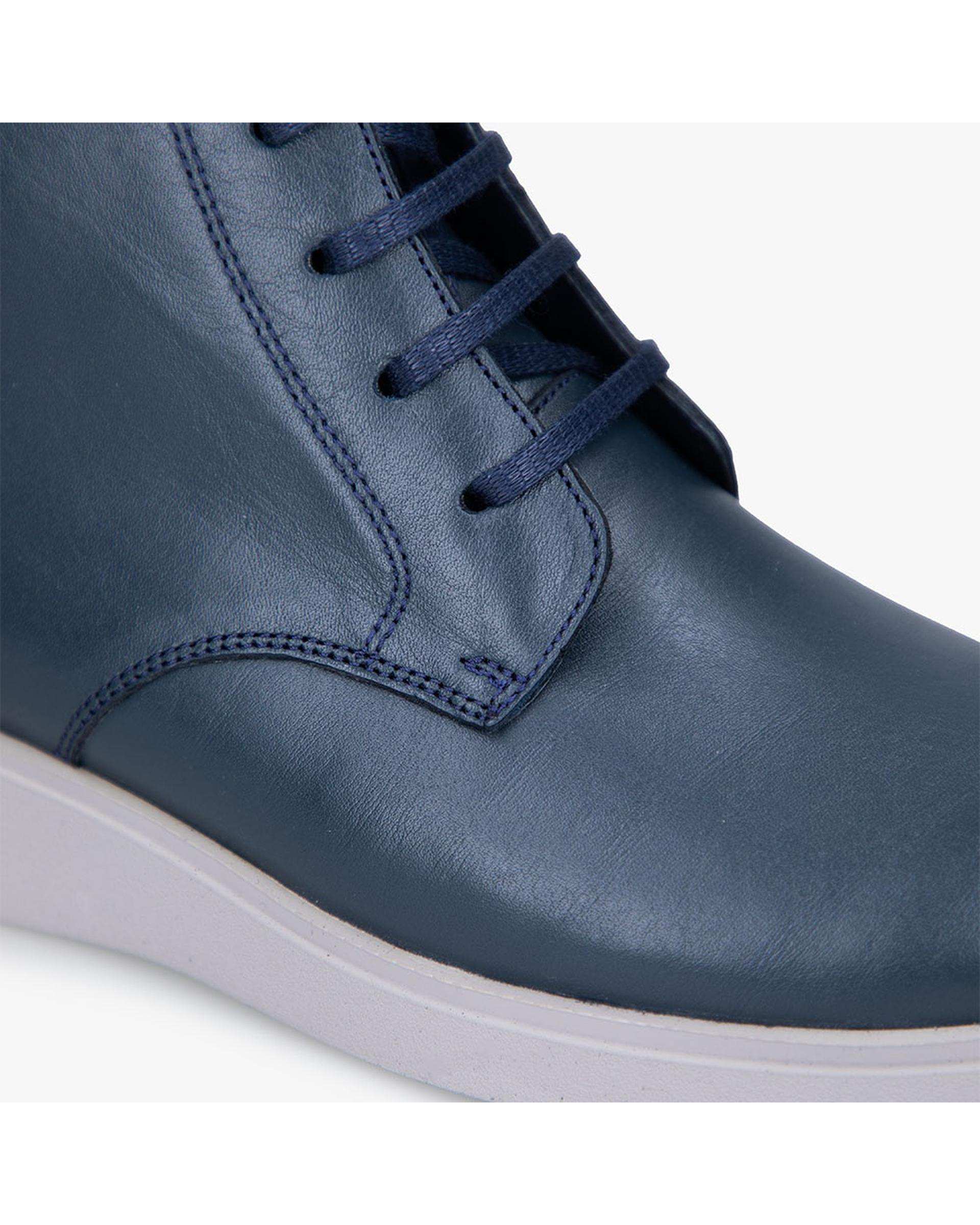 بوت چرم زنانه سرمه ای برتونیکس Berttonix کد 2466