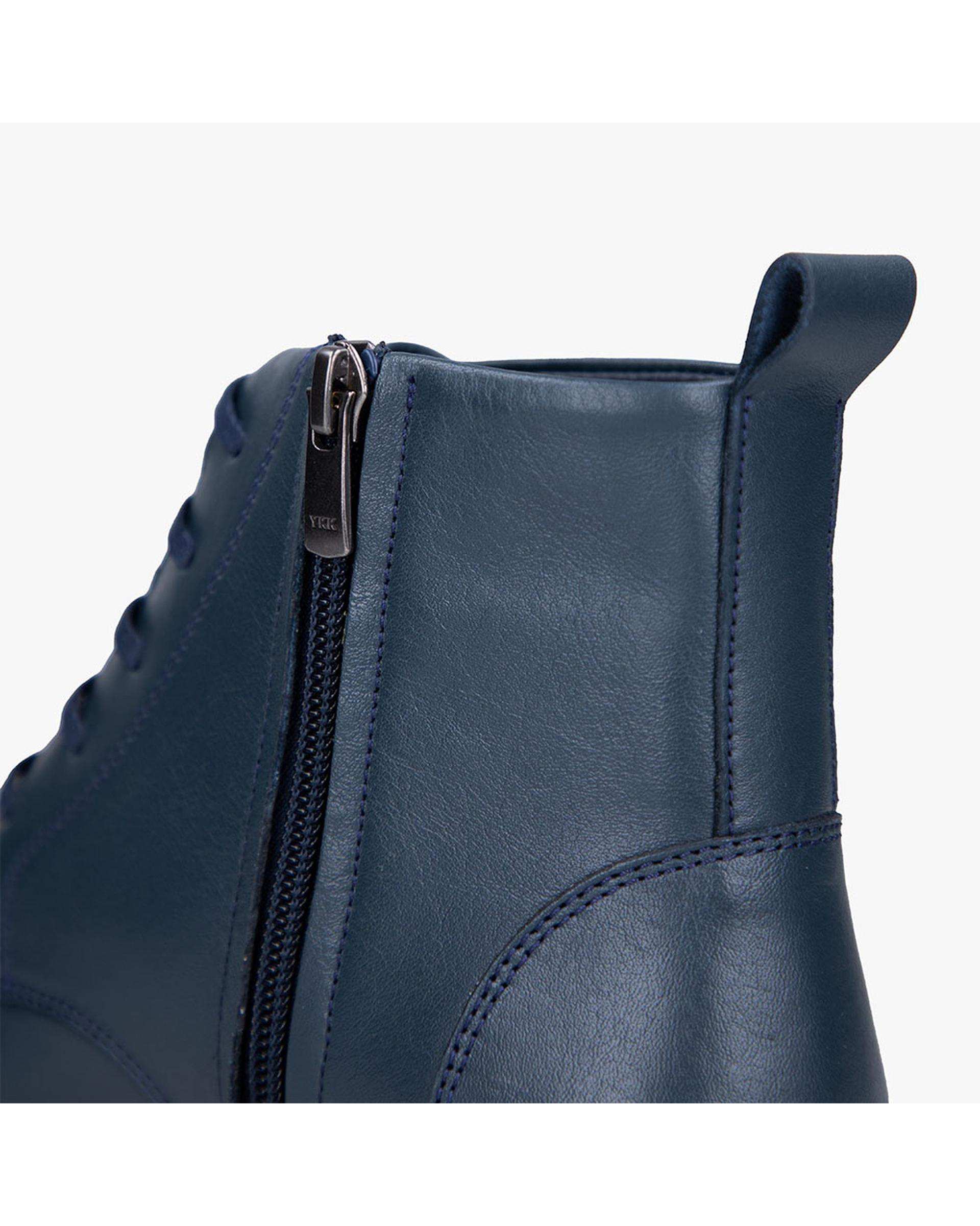 بوت چرم زنانه سرمه ای برتونیکس Berttonix کد 2466