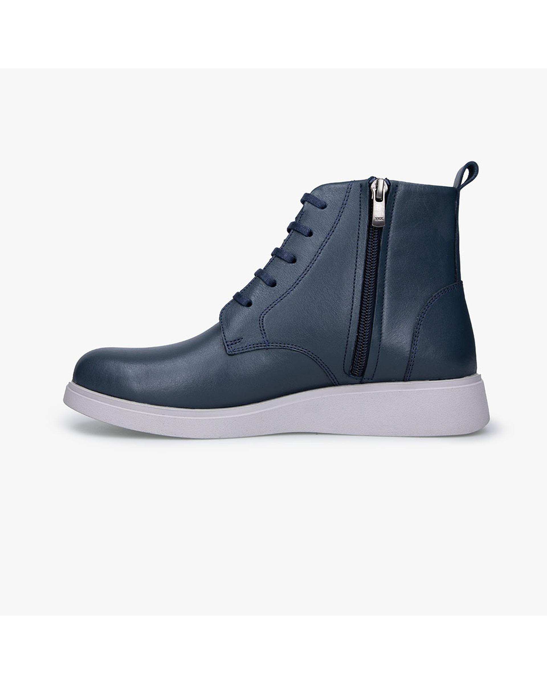 بوت چرم زنانه سرمه ای برتونیکس Berttonix کد 2466