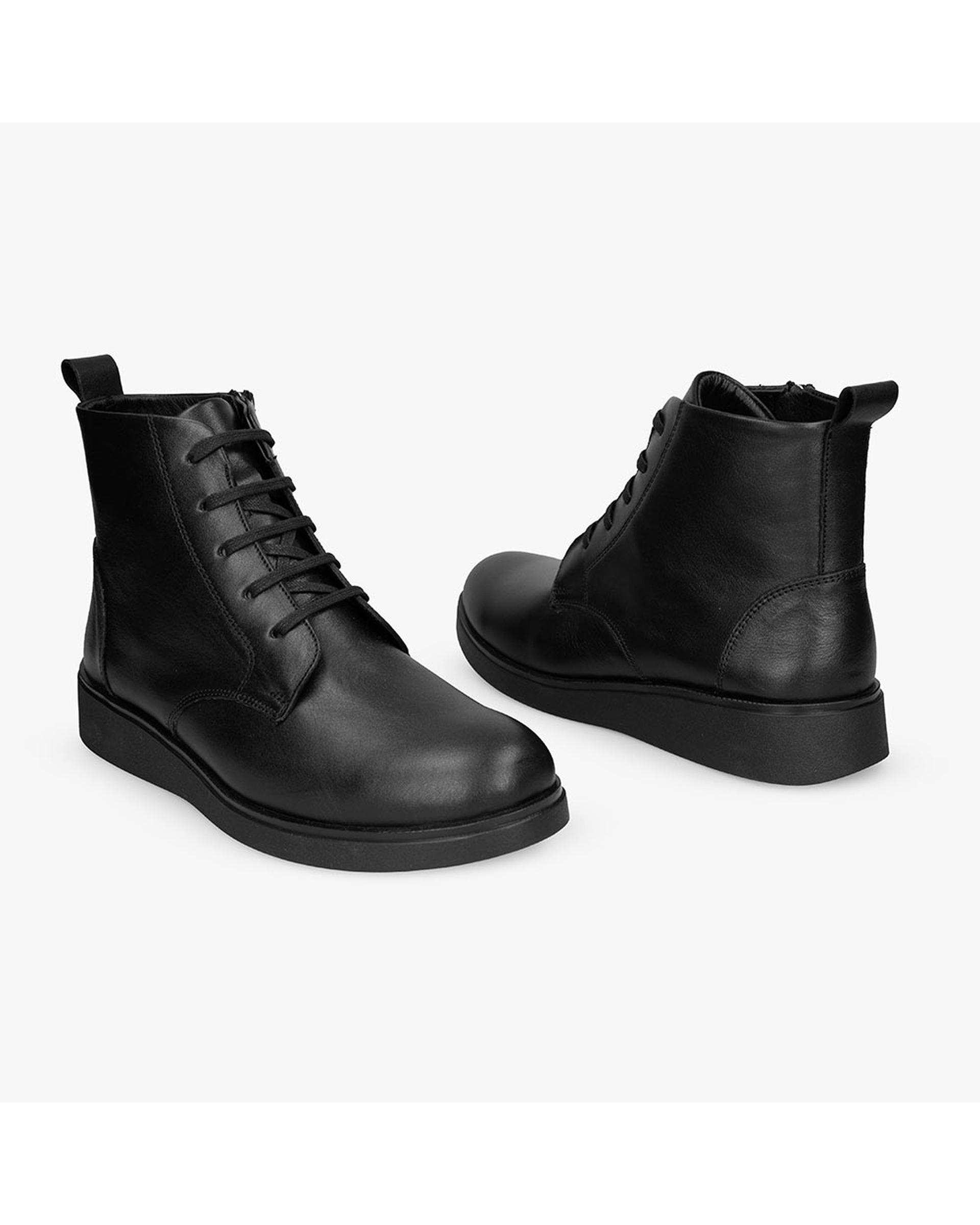 بوت چرم زنانه مشکی برتونیکس Berttonix کد 2466