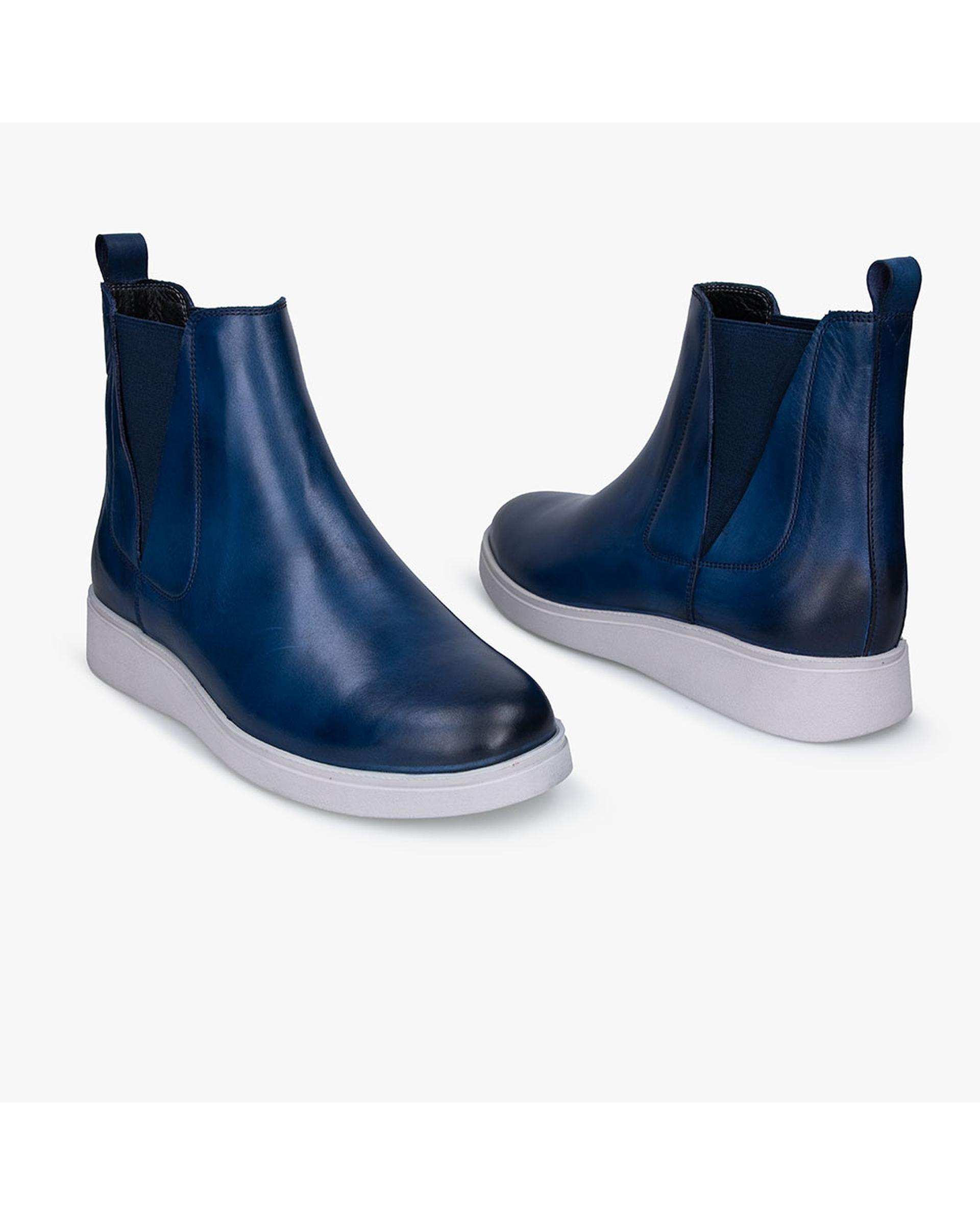 بوت چرم زنانه سرمه ای برتونیکس Berttonix کد MT-۴۰۸۷