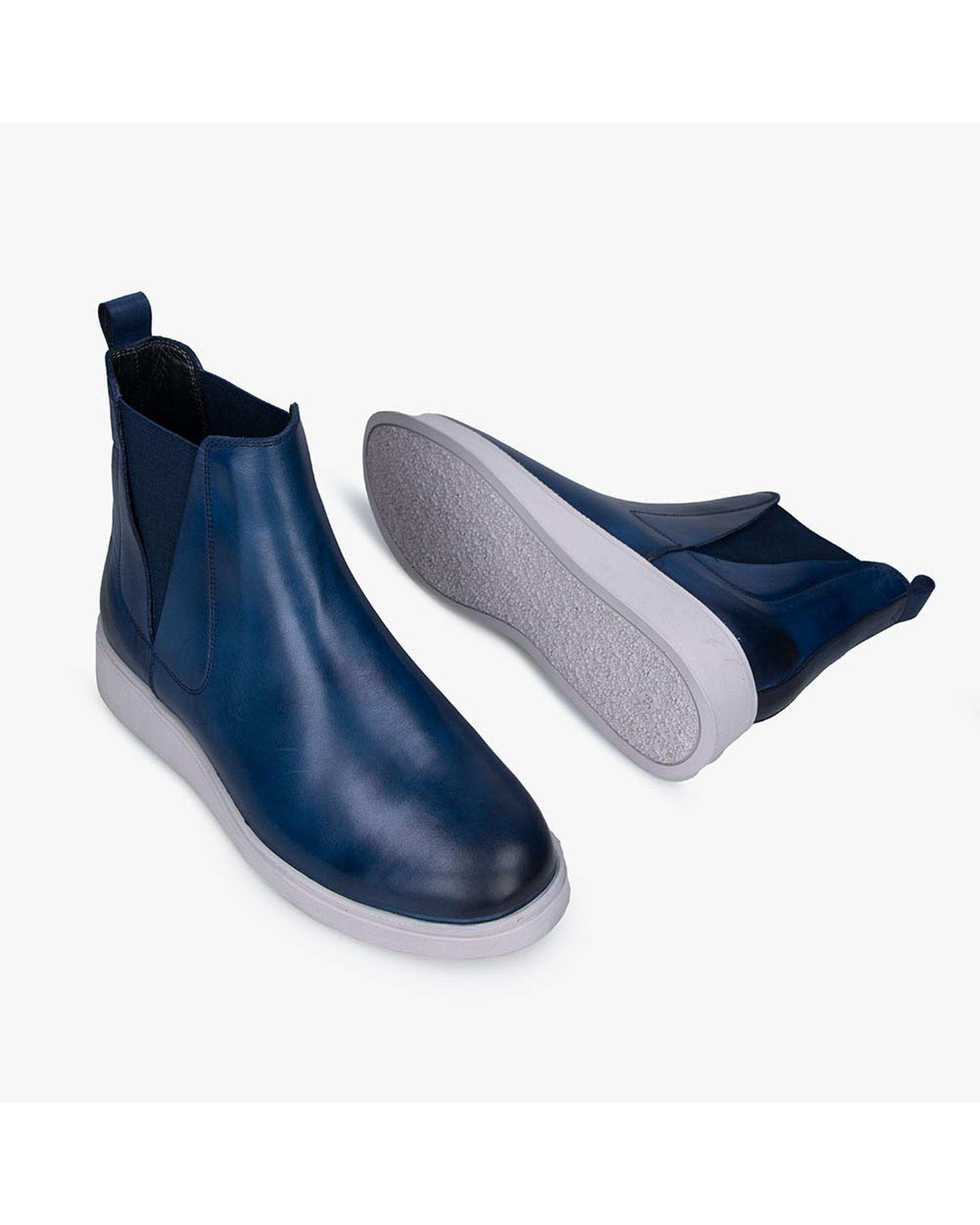 بوت چرم زنانه سرمه ای برتونیکس Berttonix کد MT-۴۰۸۷