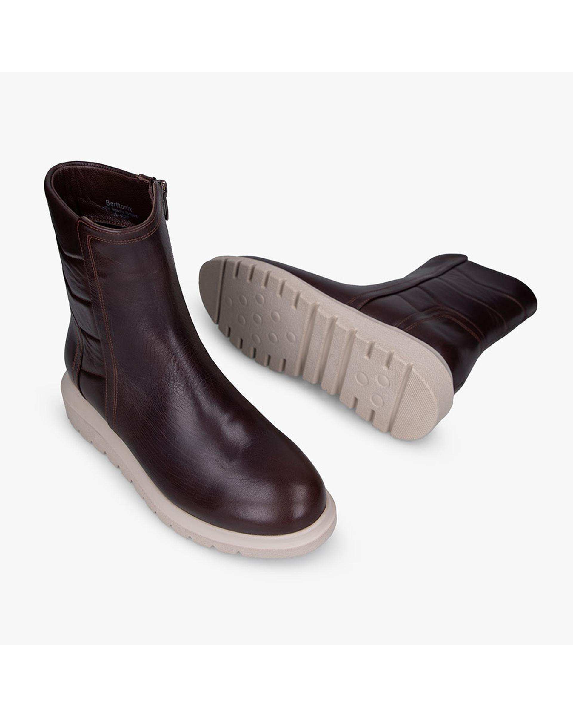 بوت چرم زنانه قهوه ای برتونیکس Berttonix کد A-4027