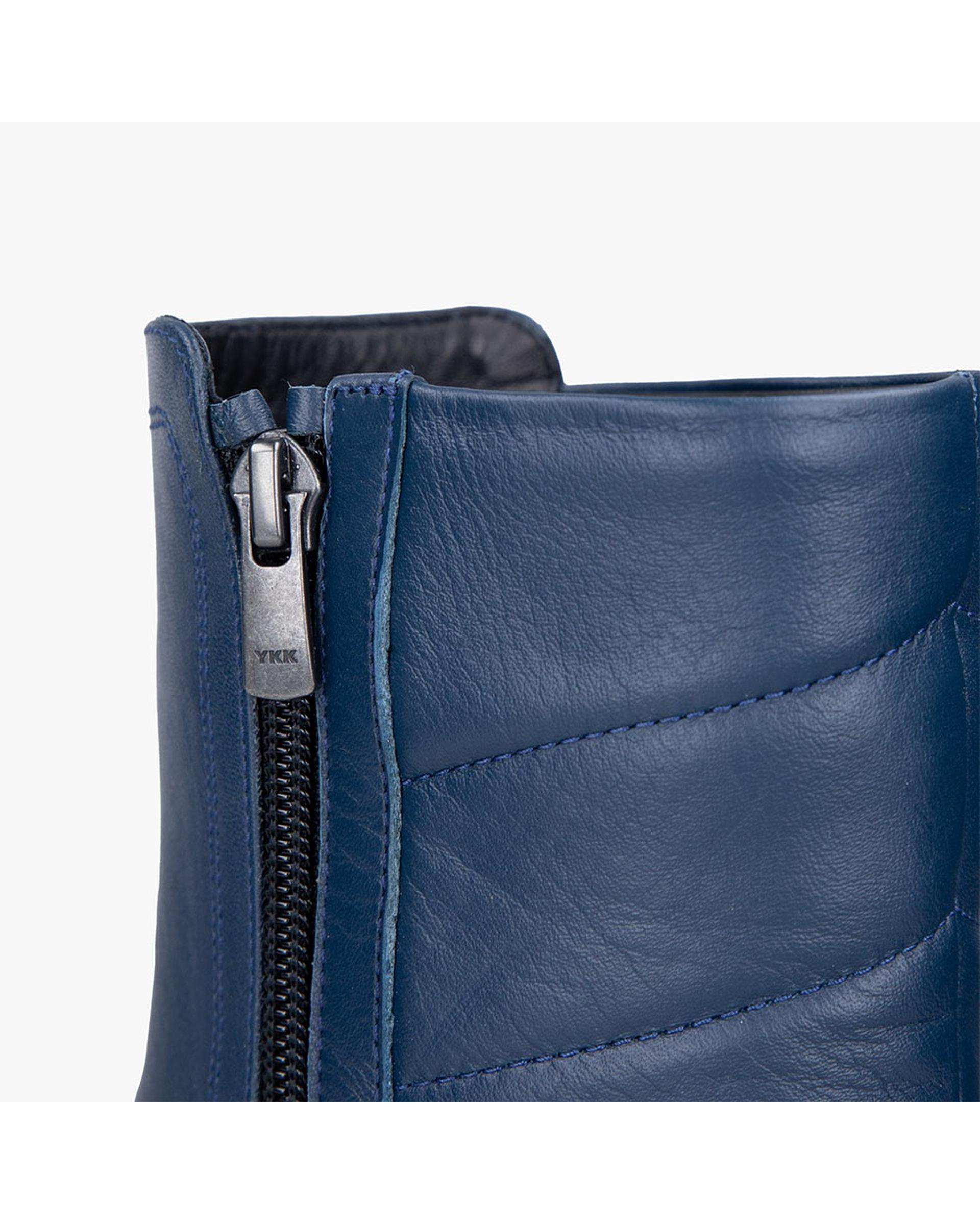 بوت چرم زنانه سرمه ای برتونیکس Berttonix کد A-4027