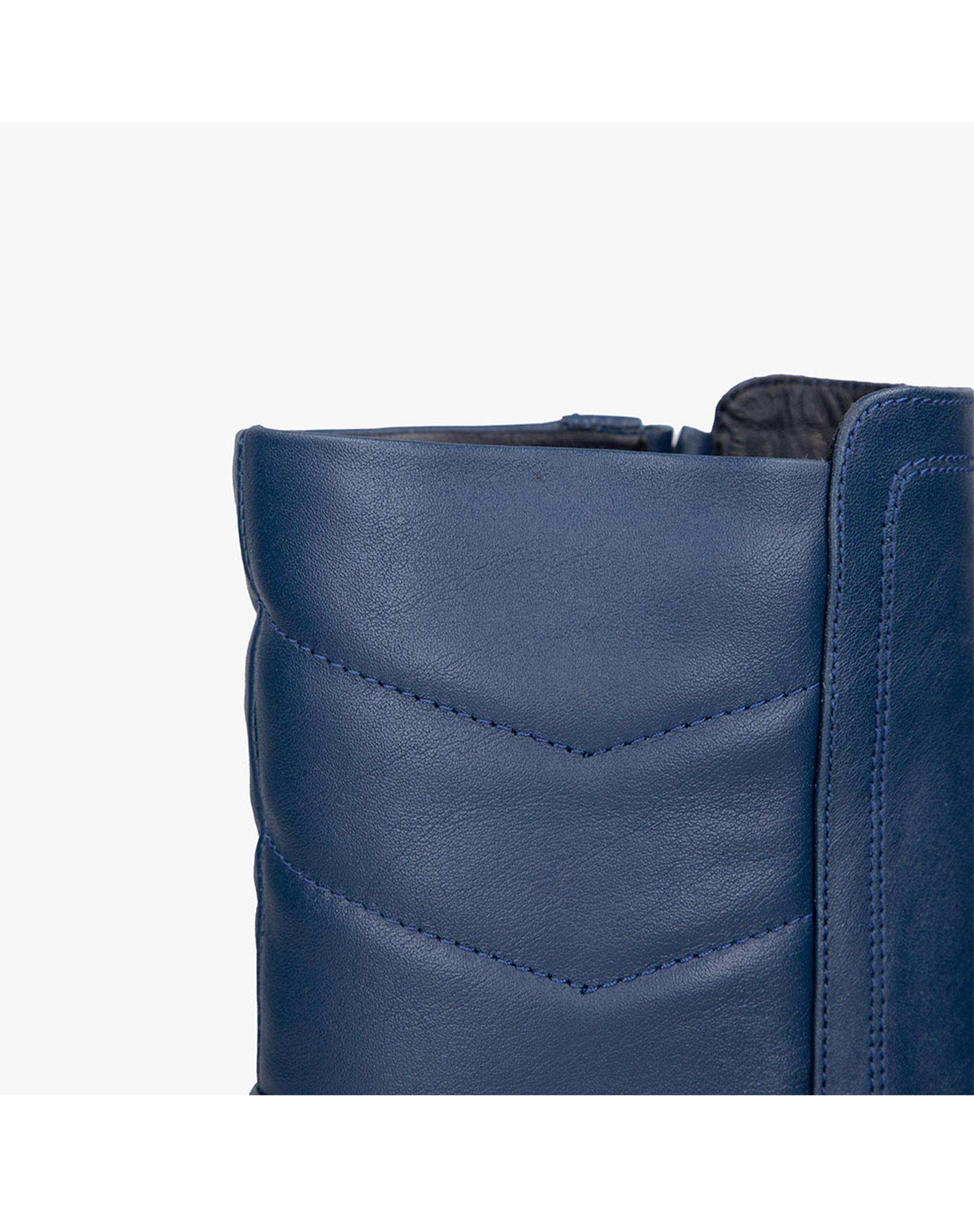 بوت چرم زنانه سرمه ای برتونیکس Berttonix کد A-4027