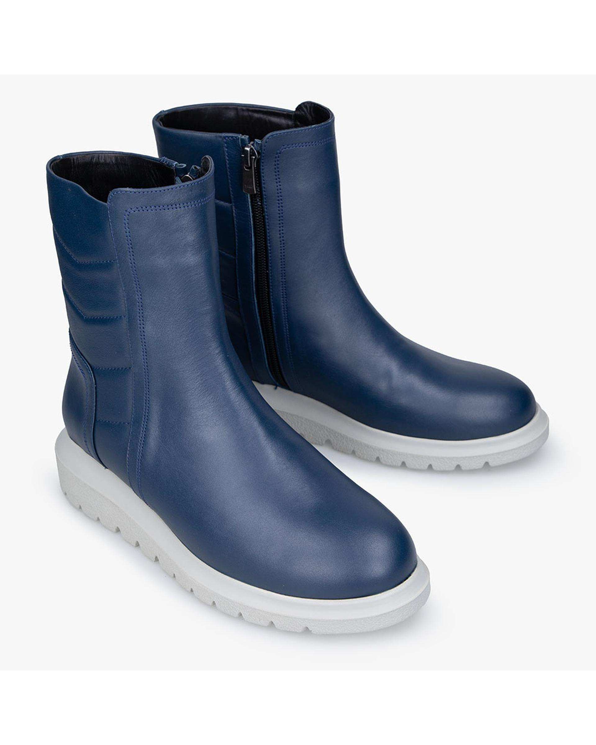 بوت چرم زنانه سرمه ای برتونیکس Berttonix کد A-4027