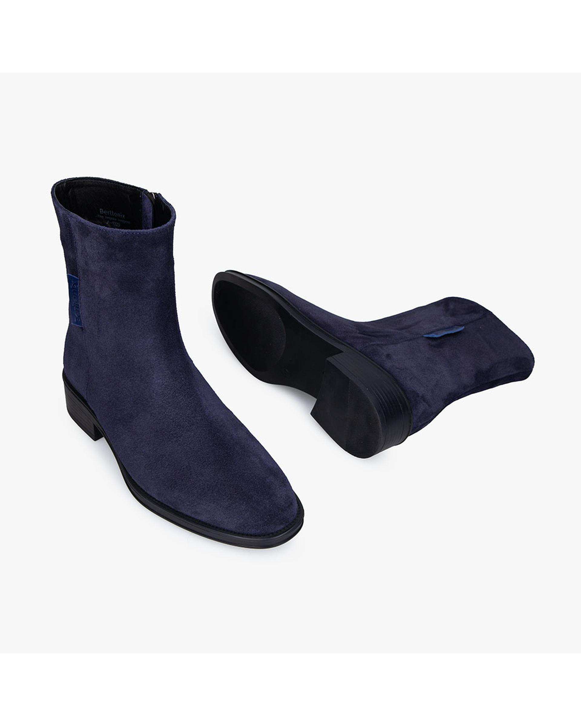 بوت چرم زنانه سرمه ای برتونیکس Berttonix کد A-۴۰۳۱