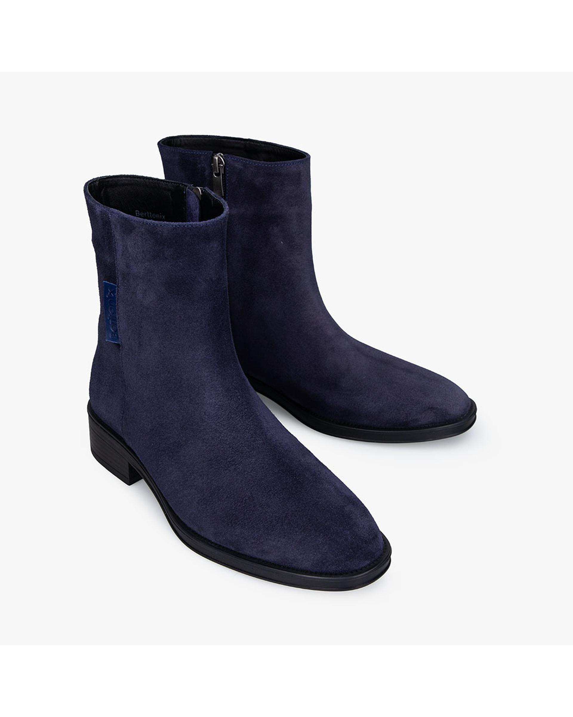 بوت چرم زنانه سرمه ای برتونیکس Berttonix کد A-۴۰۳۱