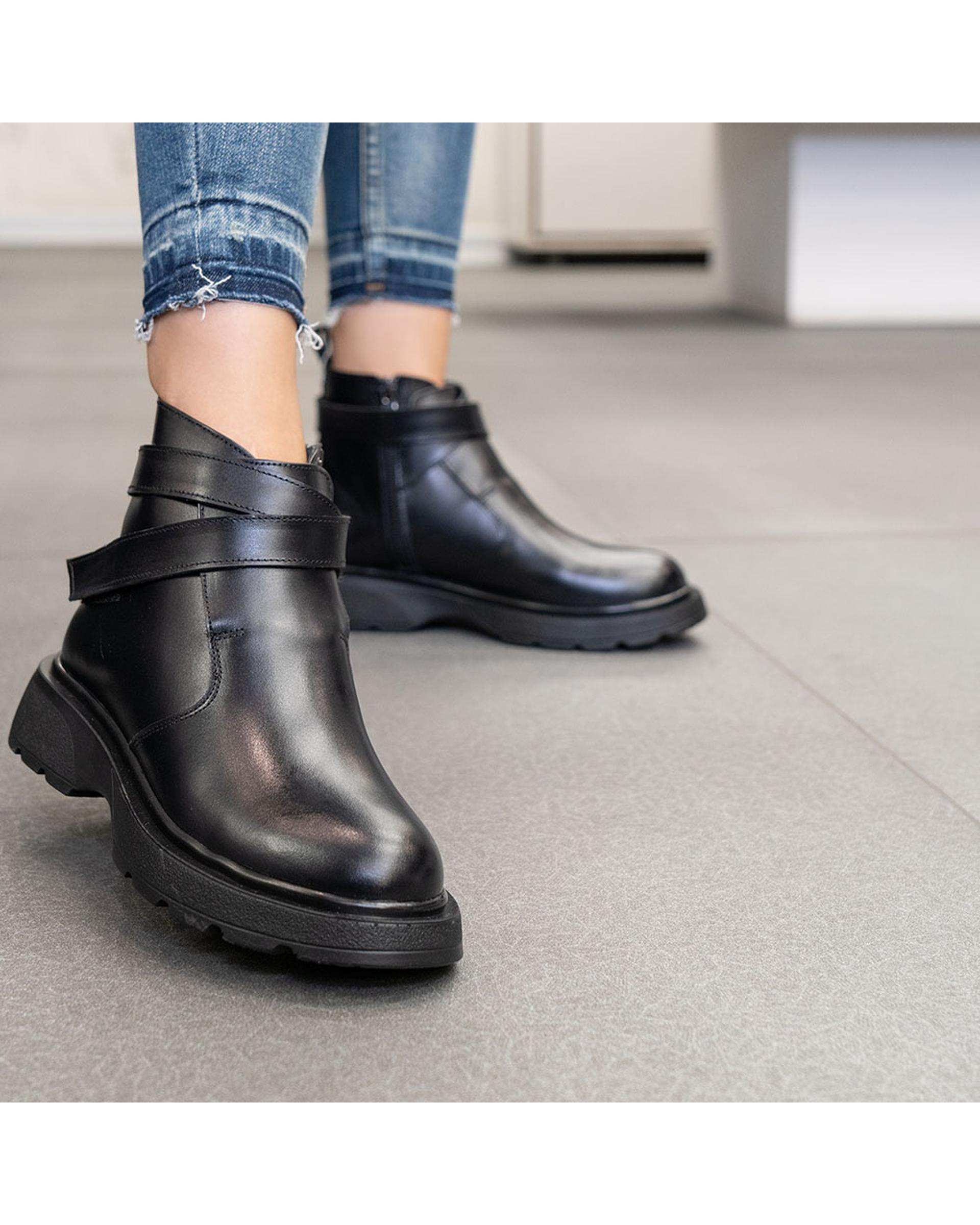 بوت چرم زنانه مشکی برتونیکس Berttonix کد M-۴۱۰