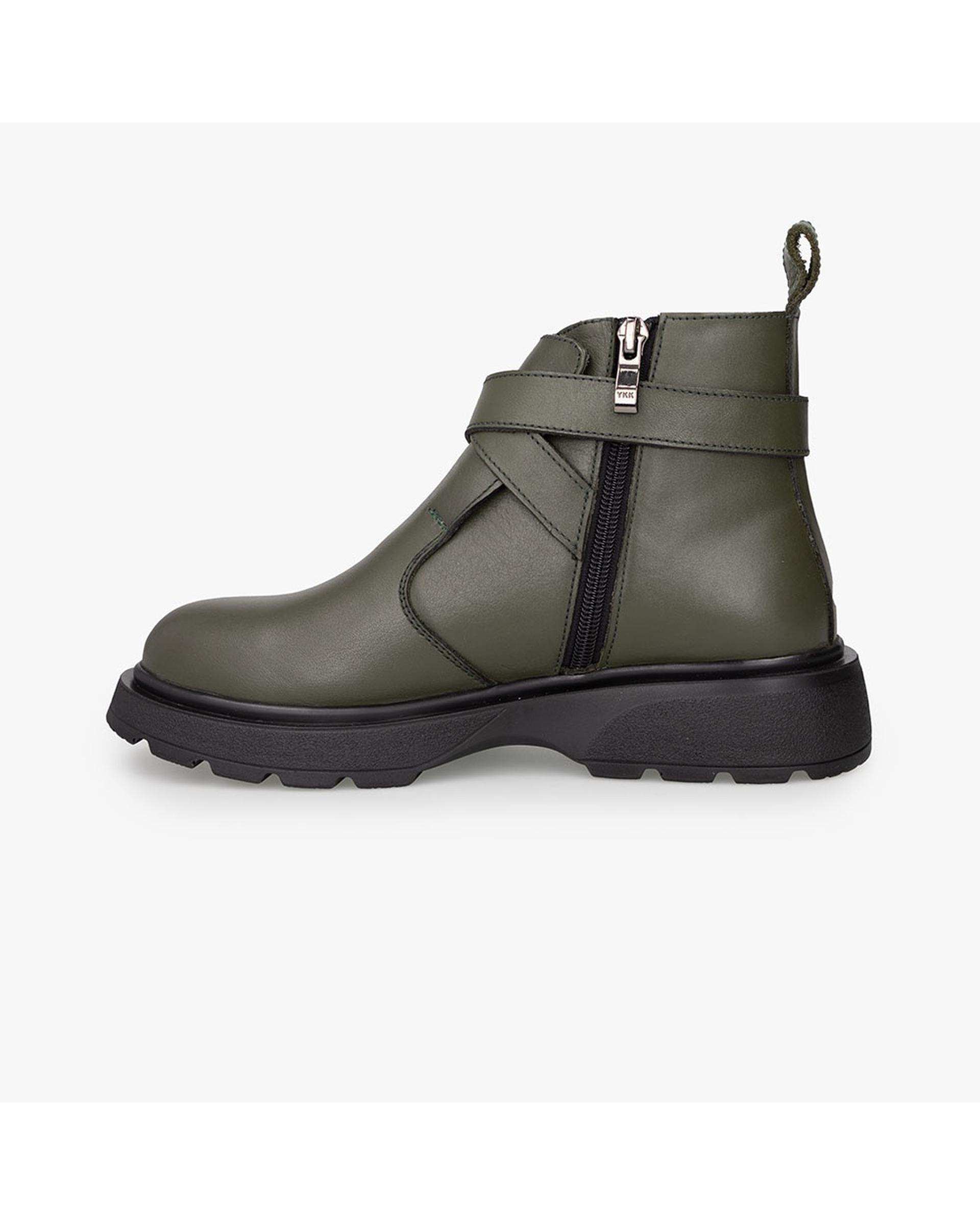 بوت چرم زنانه سبز برتونیکس Berttonix کد M-۴۱۰